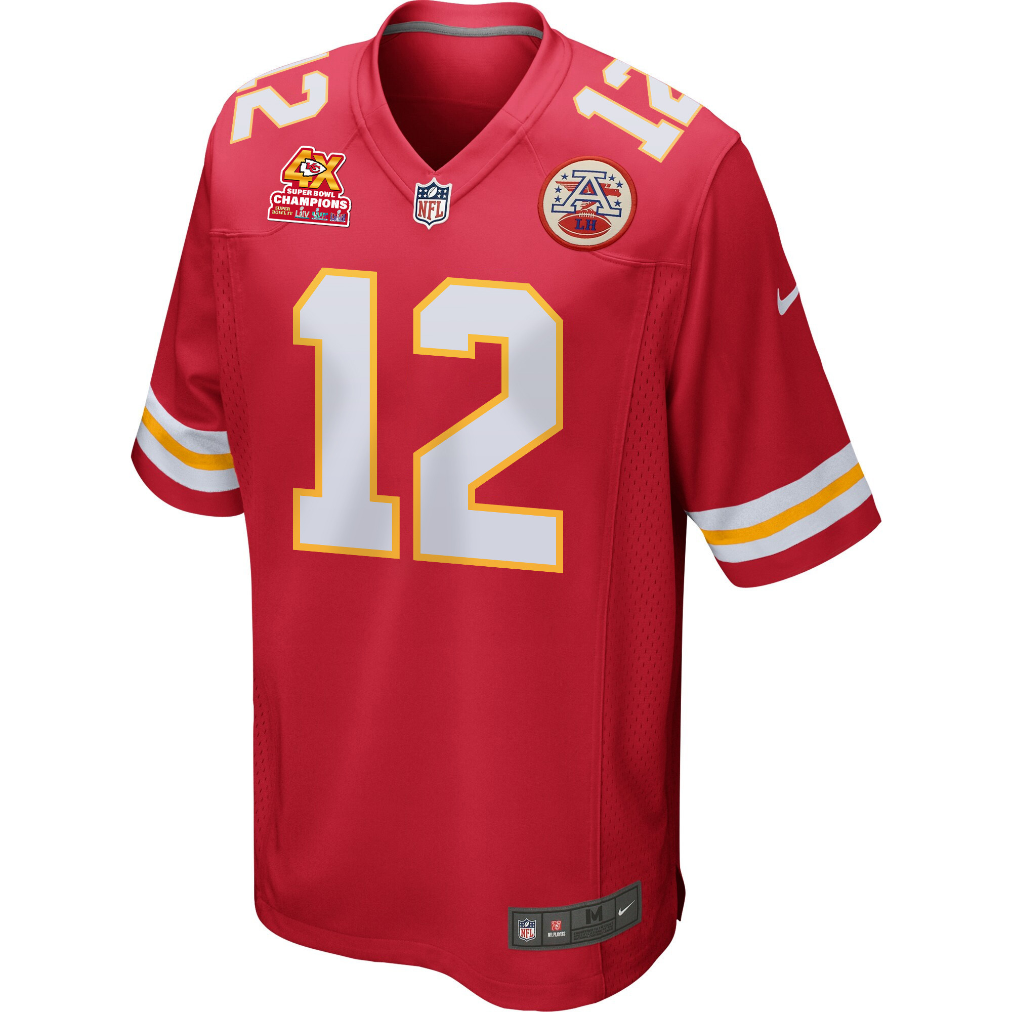 Alternative view of Mecole Hardman 12 Kansas City Chiefs Super Bowl LVIII Champions 4X Game Men Jersey - Red JS9047 nicesnker