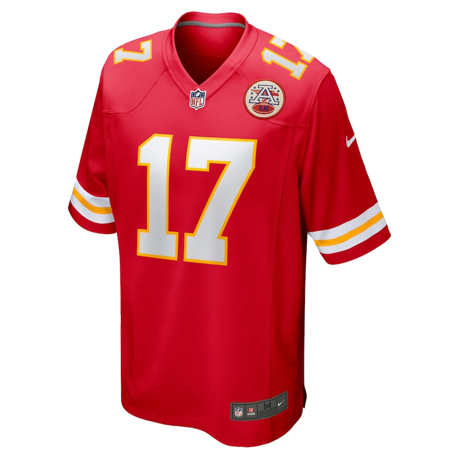 Alternative view of Mecole Hardman 17 Kansas City Chiefs Game Men Jersey - Red JS4390 nicesnker