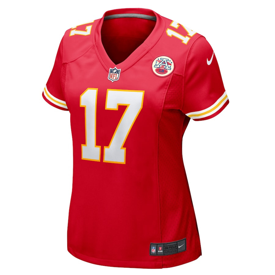 Alternative view of Mecole Hardman 17 Kansas City Chiefs Women's Game Jersey - Red JS9443 nicesnker
