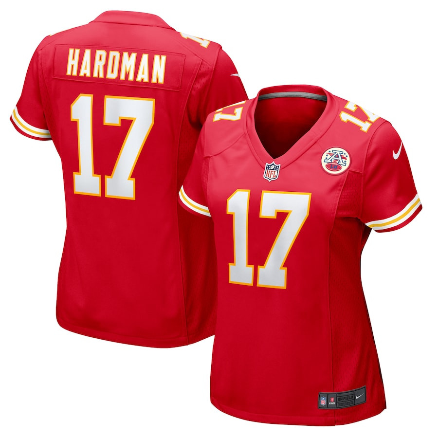 Mecole Hardman 17 Kansas City Chiefs Women's Game Jersey - Red JS9443 nicesnker
