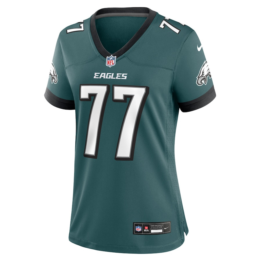 Alternative view of Mekhi Becton Sr. 77 Philadelphia Eagles Women's Game Jersey - Midnight Green JS6487 nicesnker