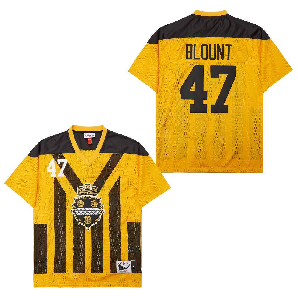 Alternative view of Mel Blount 47 Pittsburgh Steelers Retro Throwback Legacy Men Jersey - Black/Yellow JS8818 nicesnker