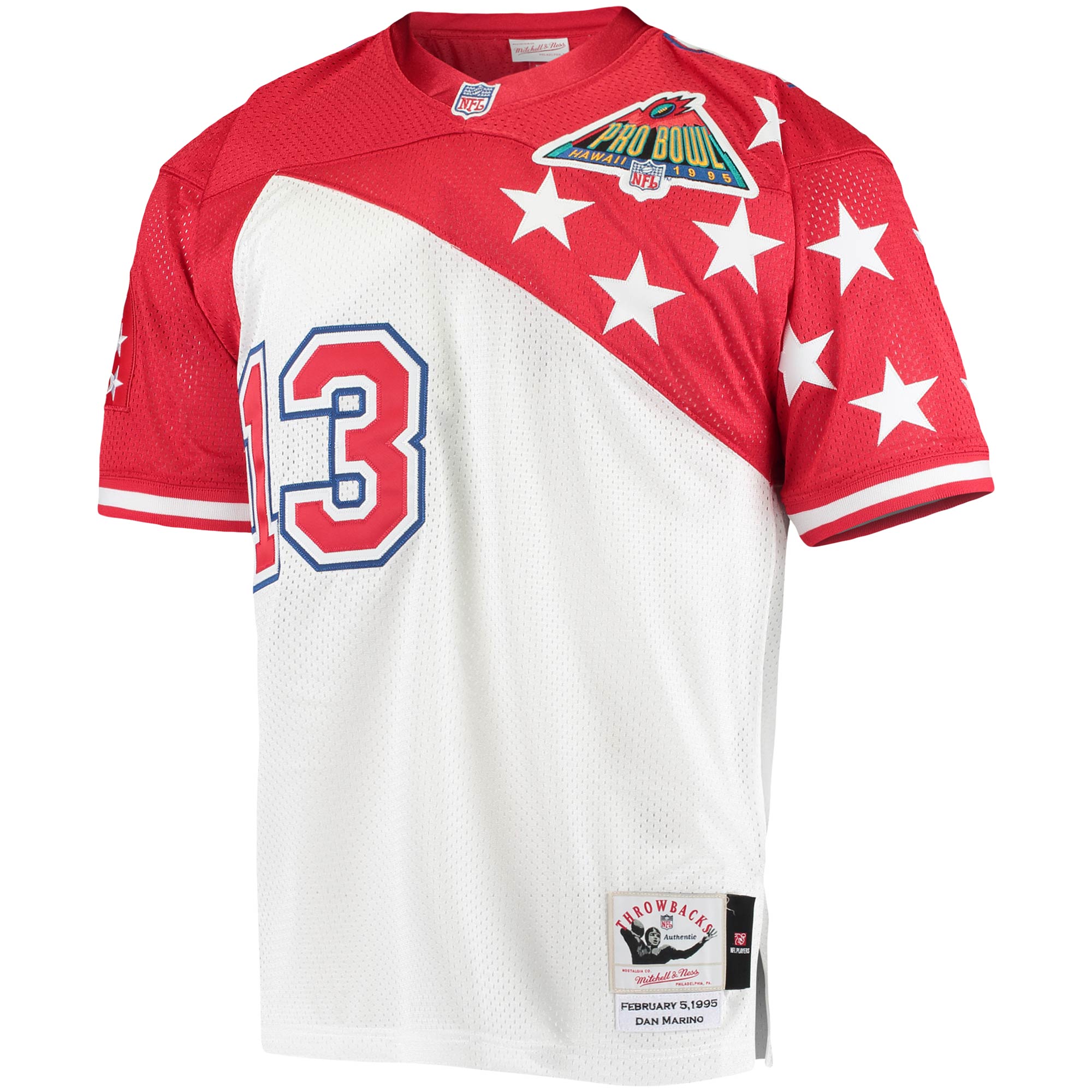 Alternative view of Men's AFC Dan Marino Mitchell & Ness White/Red 1994 Pro Bowl Jersey JS5893 nicesnker