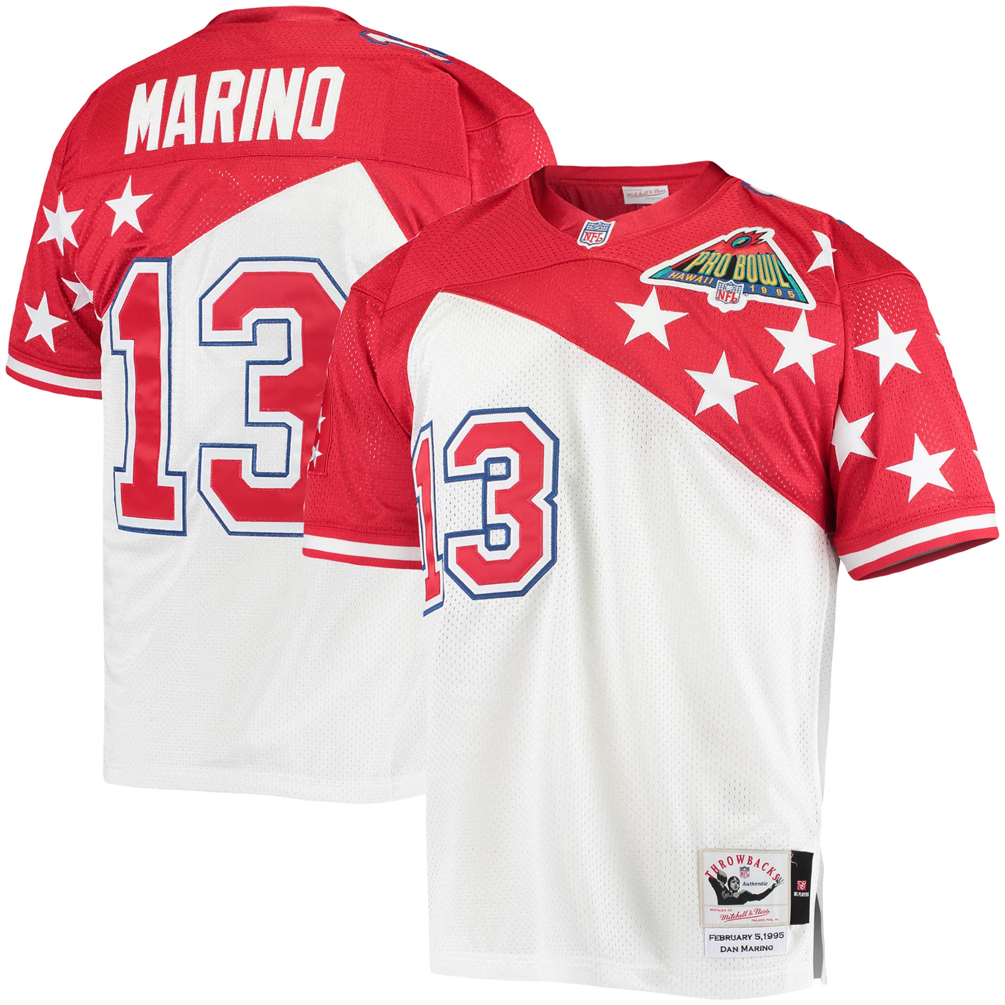Men's AFC Dan Marino Mitchell & Ness White/Red 1994 Pro Bowl Jersey JS5893 nicesnker