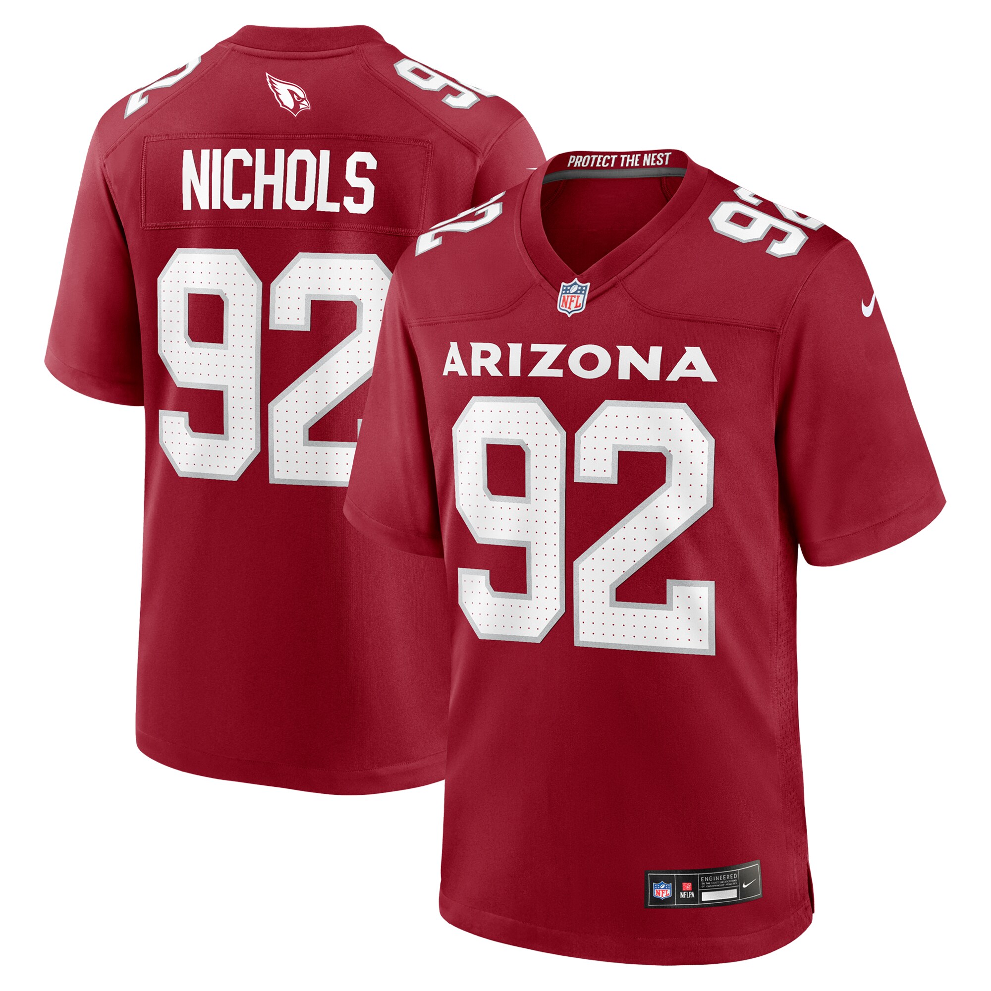 Men's Arizona Cardinals Bilal Nichols Cardinal Team Game Jersey JS7417 nicesnker