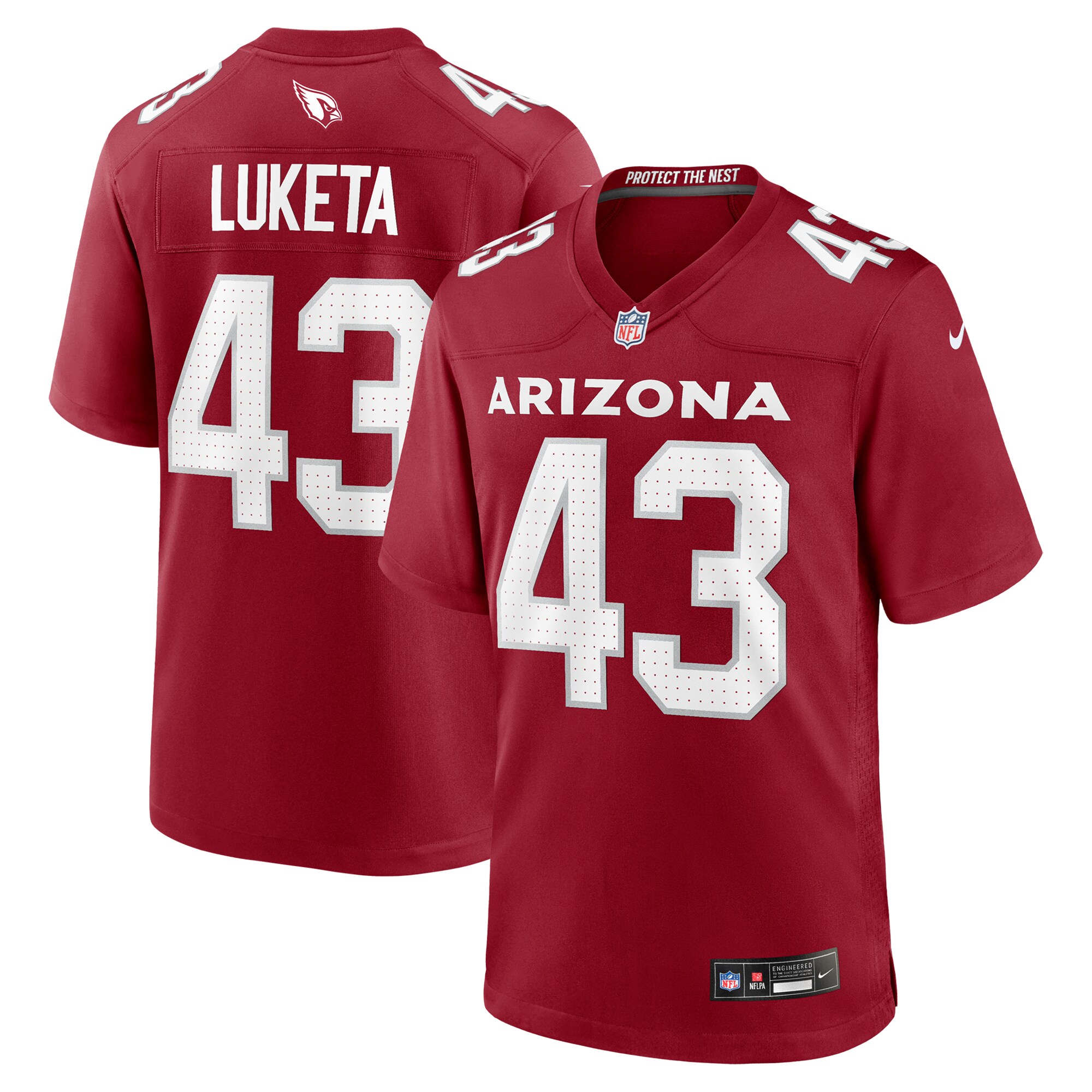 Men's Arizona Cardinals Jesse Luketa Cardinal Team Game Jersey JS7111 nicesnker