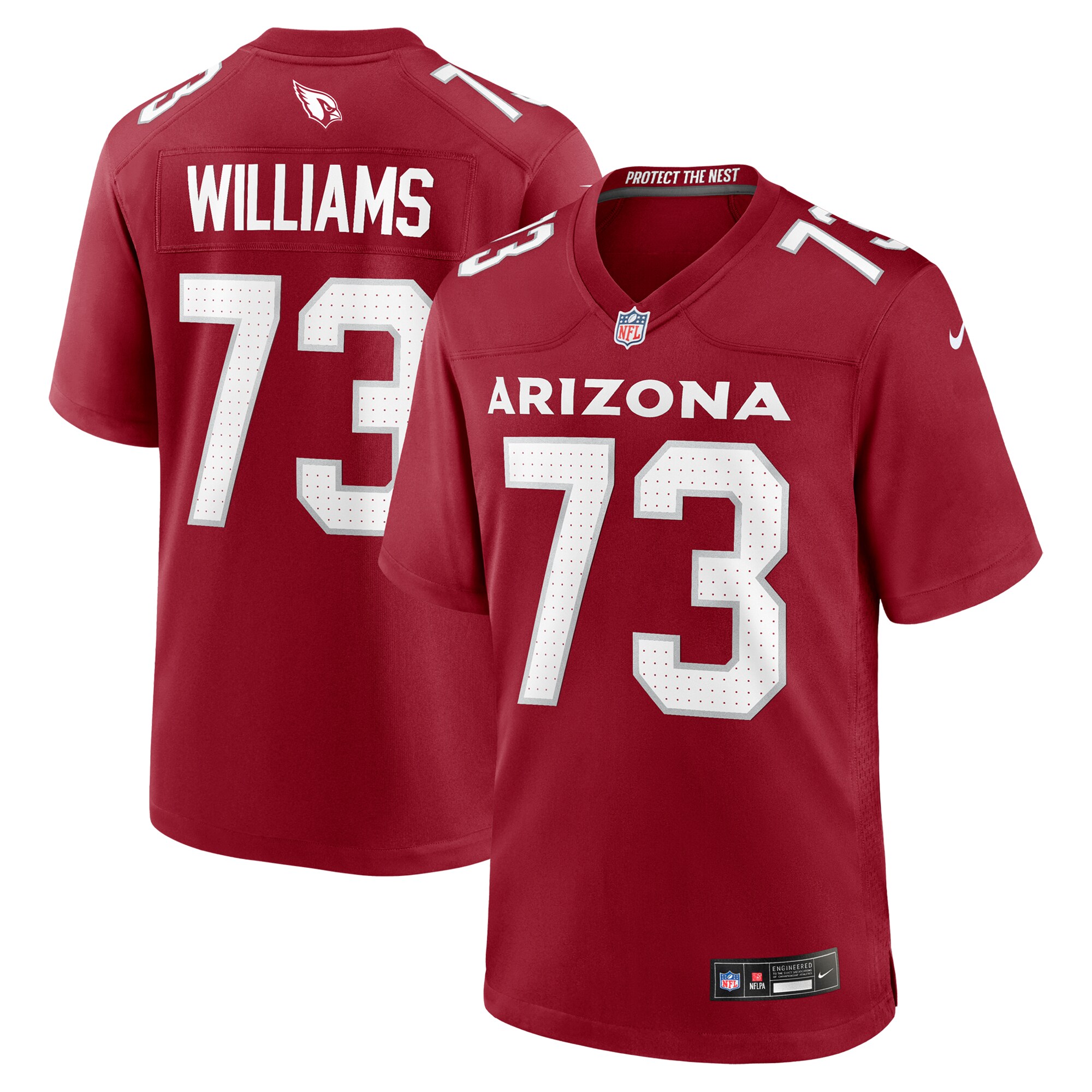 Men's Arizona Cardinals Jonah Williams Cardinal Team Game Jersey JS6844 nicesnker