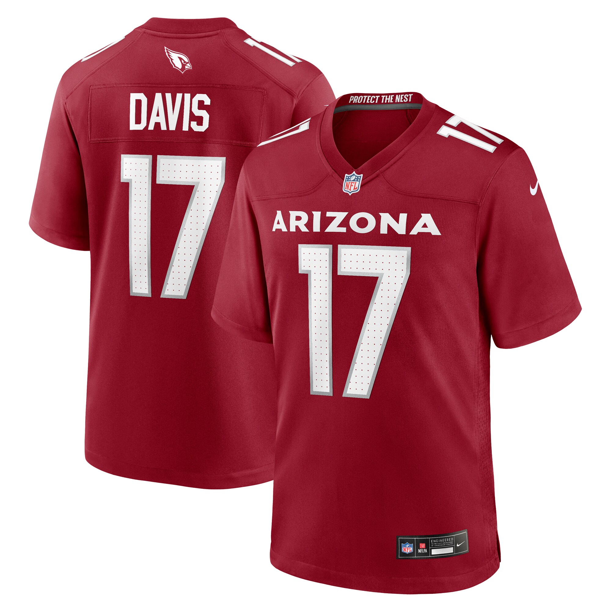 Men's Arizona Cardinals Kaden Davis Cardinal Team Game Jersey JS6665 nicesnker