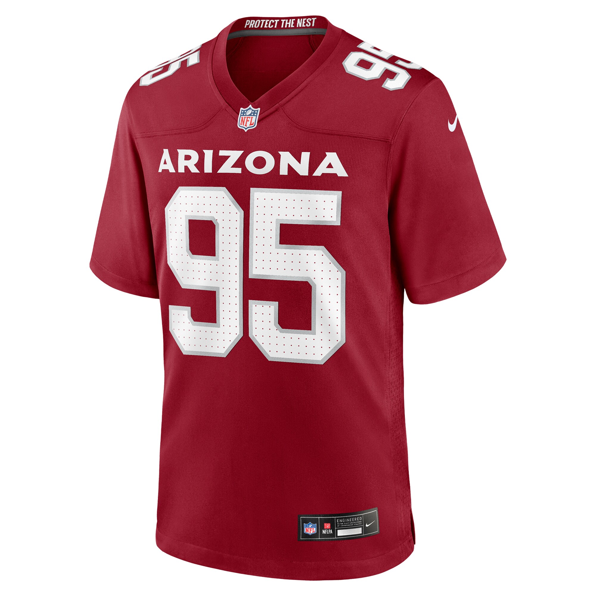 Alternative view of Men's Arizona Cardinals Khyiris Tonga Cardinal Team Game Jersey JS9359 nicesnker