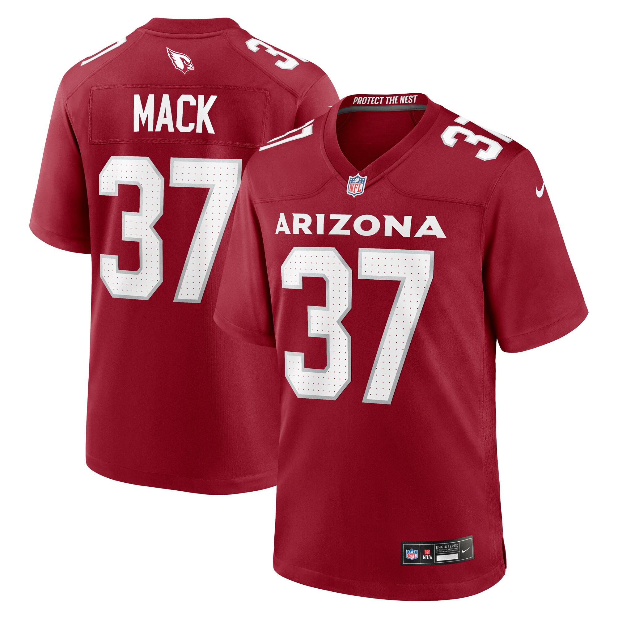 Men's Arizona Cardinals Marlon Mack Cardinal Team Game Jersey JS6398 nicesnker