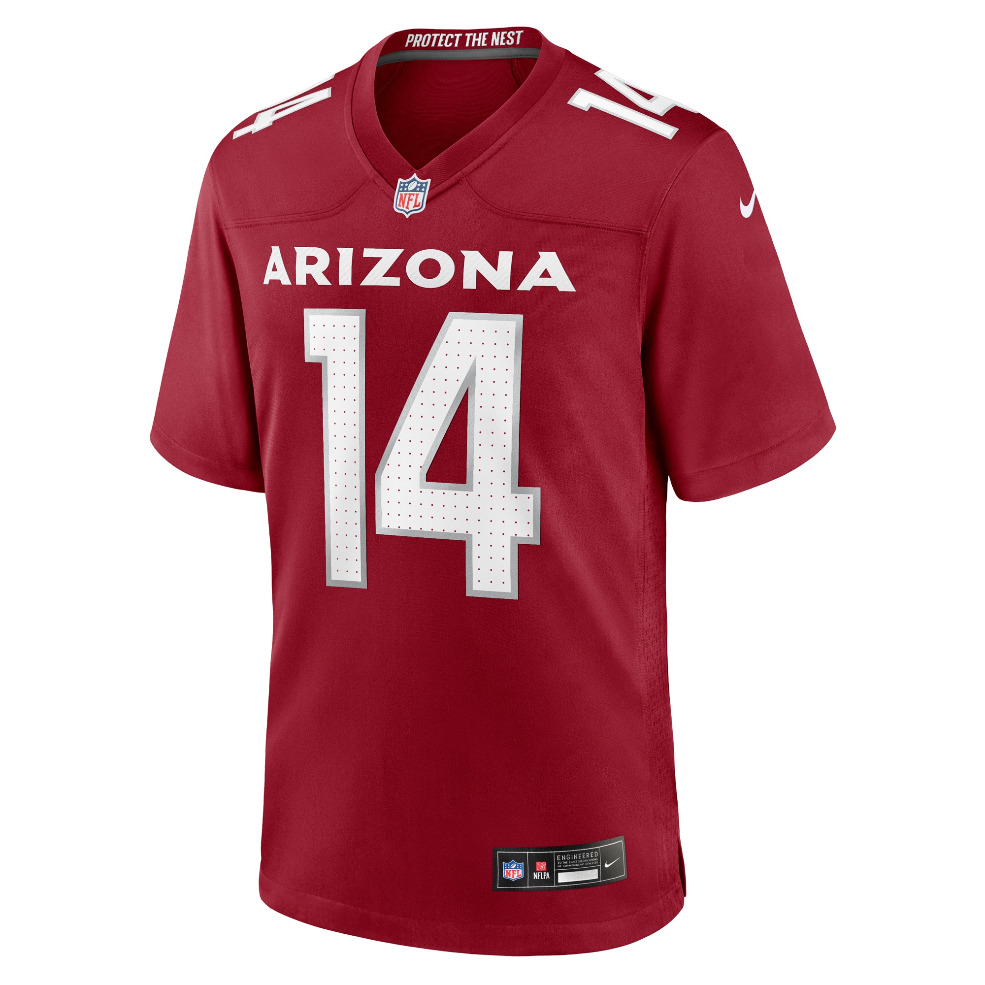 Alternative view of Men's Arizona Cardinals Michael Wilson Cardinal Team Game Jersey JS2505 nicesnker