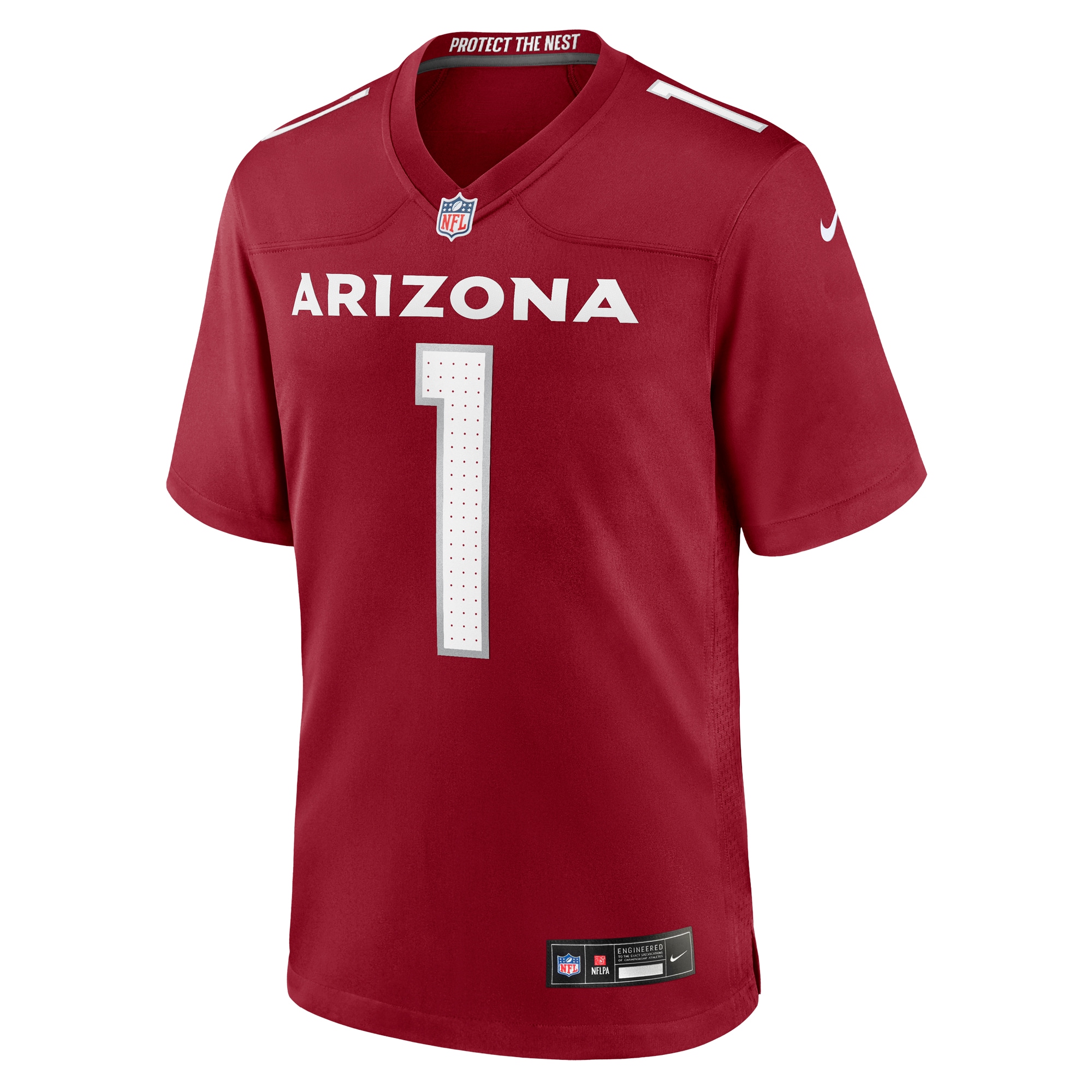 Alternative view of Men's Arizona Cardinals Number 1 Dad Cardinal Game Jersey JS8586 nicesnker