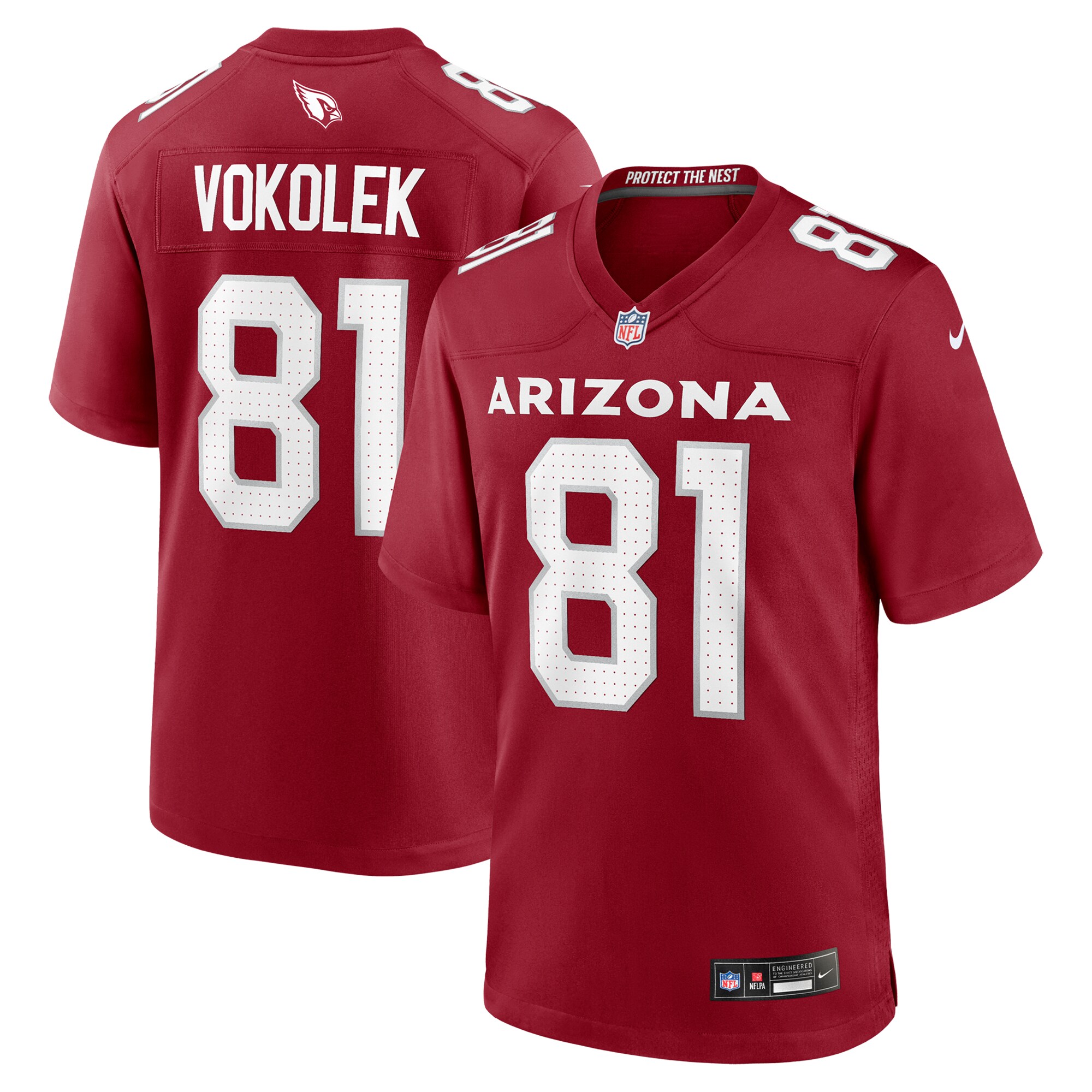 Men's Arizona Cardinals Travis Vokolek Cardinal Team Game Jersey JS6578 nicesnker