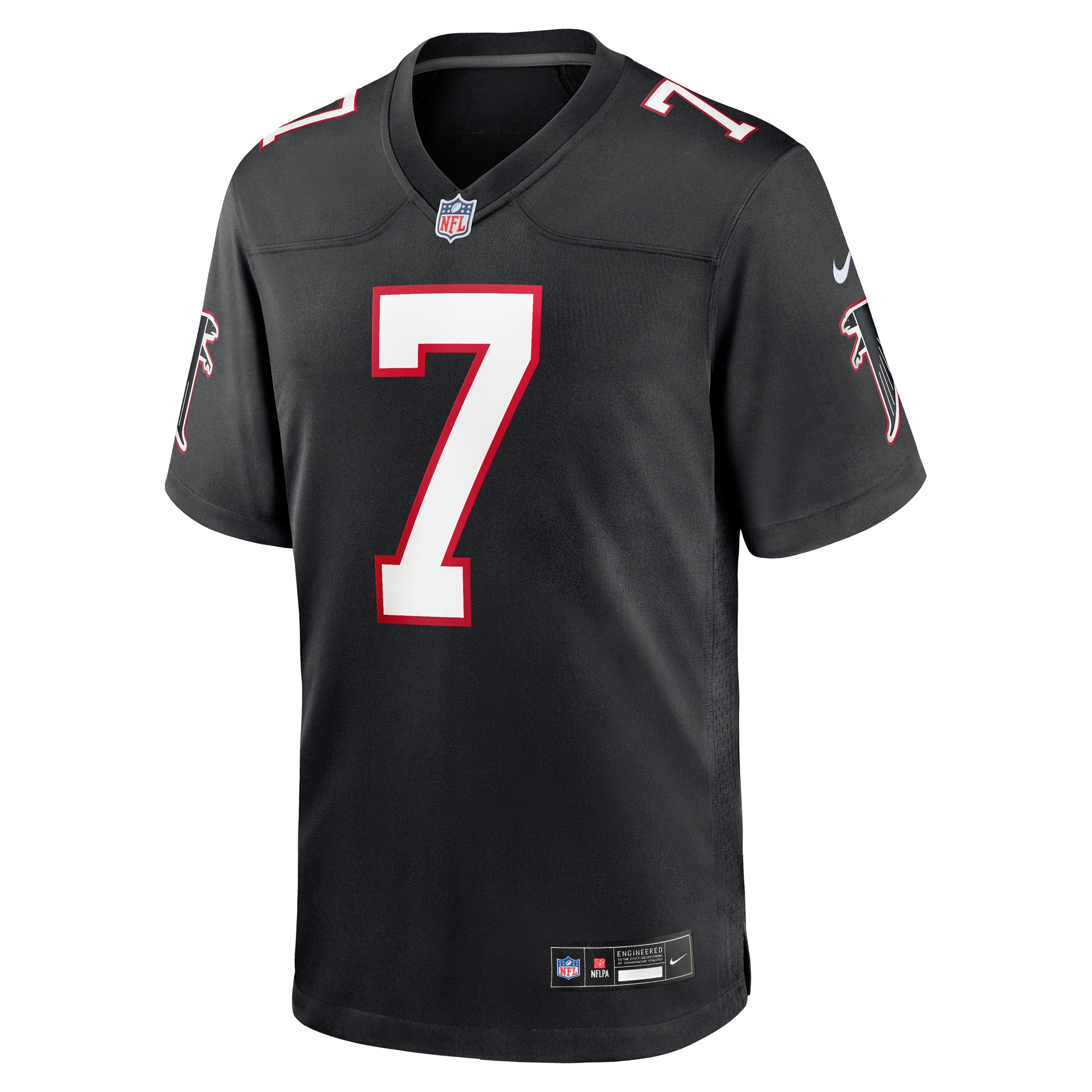 Alternative view of Men's Atlanta Falcons Bijan Robinson Black Throwback Game Jersey JS6392 nicesnker