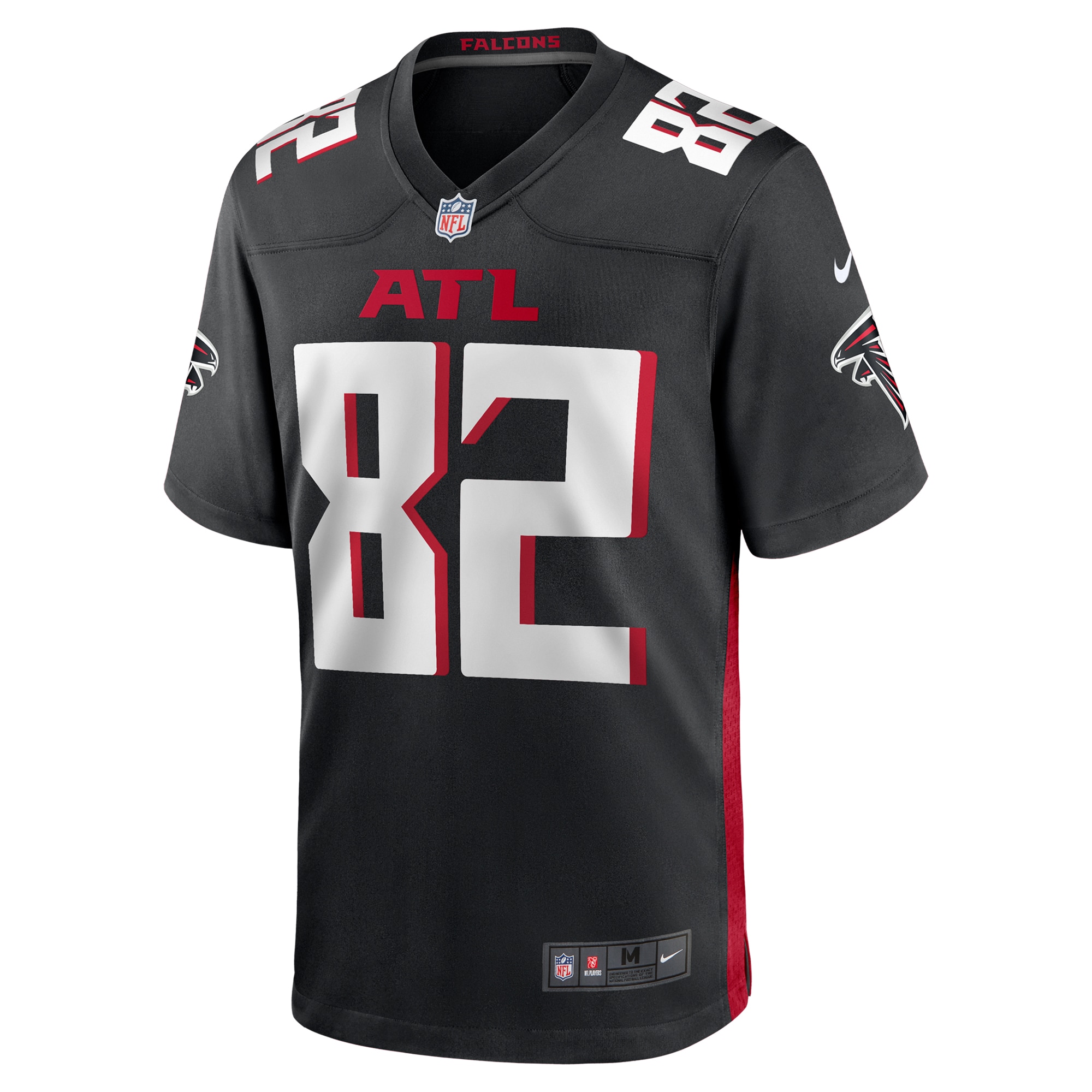 Alternative view of Men's Atlanta Falcons Casey Washington Black Team Game Jersey JS8805 nicesnker