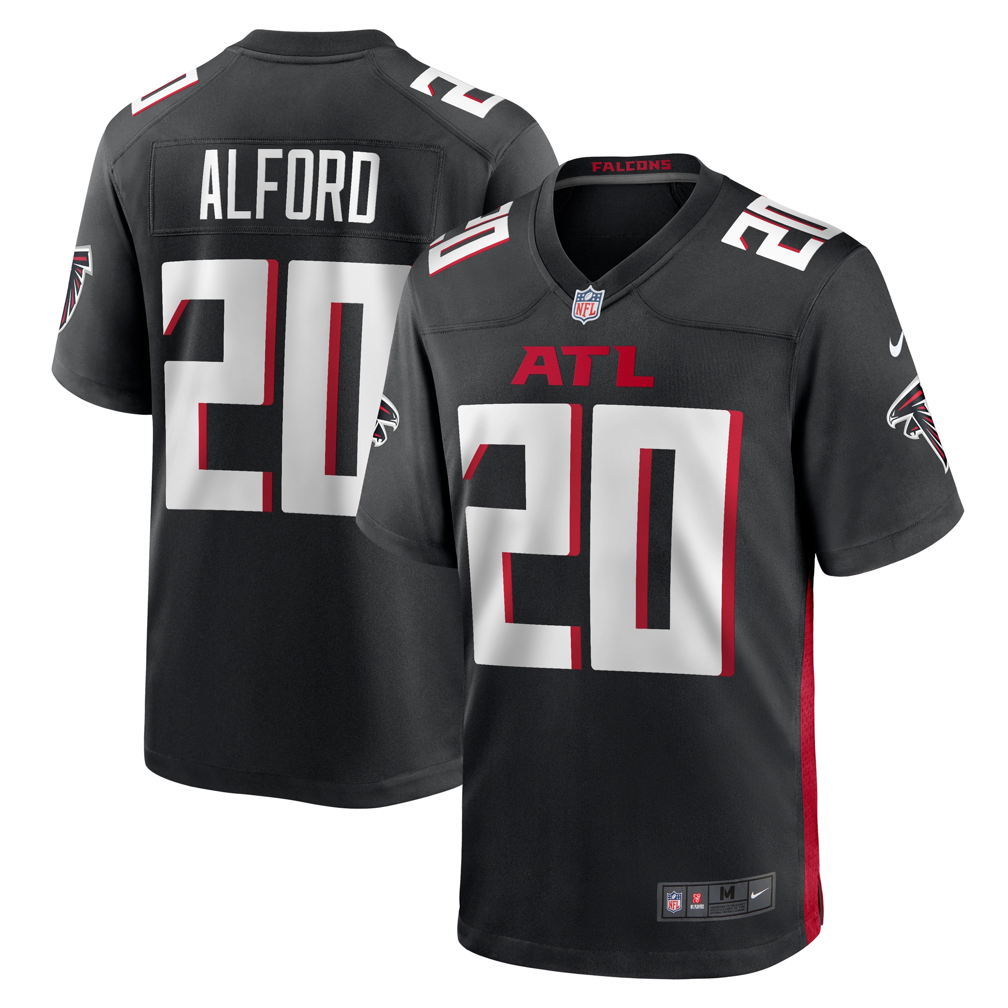 Men's Atlanta Falcons Dee Alford Black Team Game Jersey JS3527 nicesnker