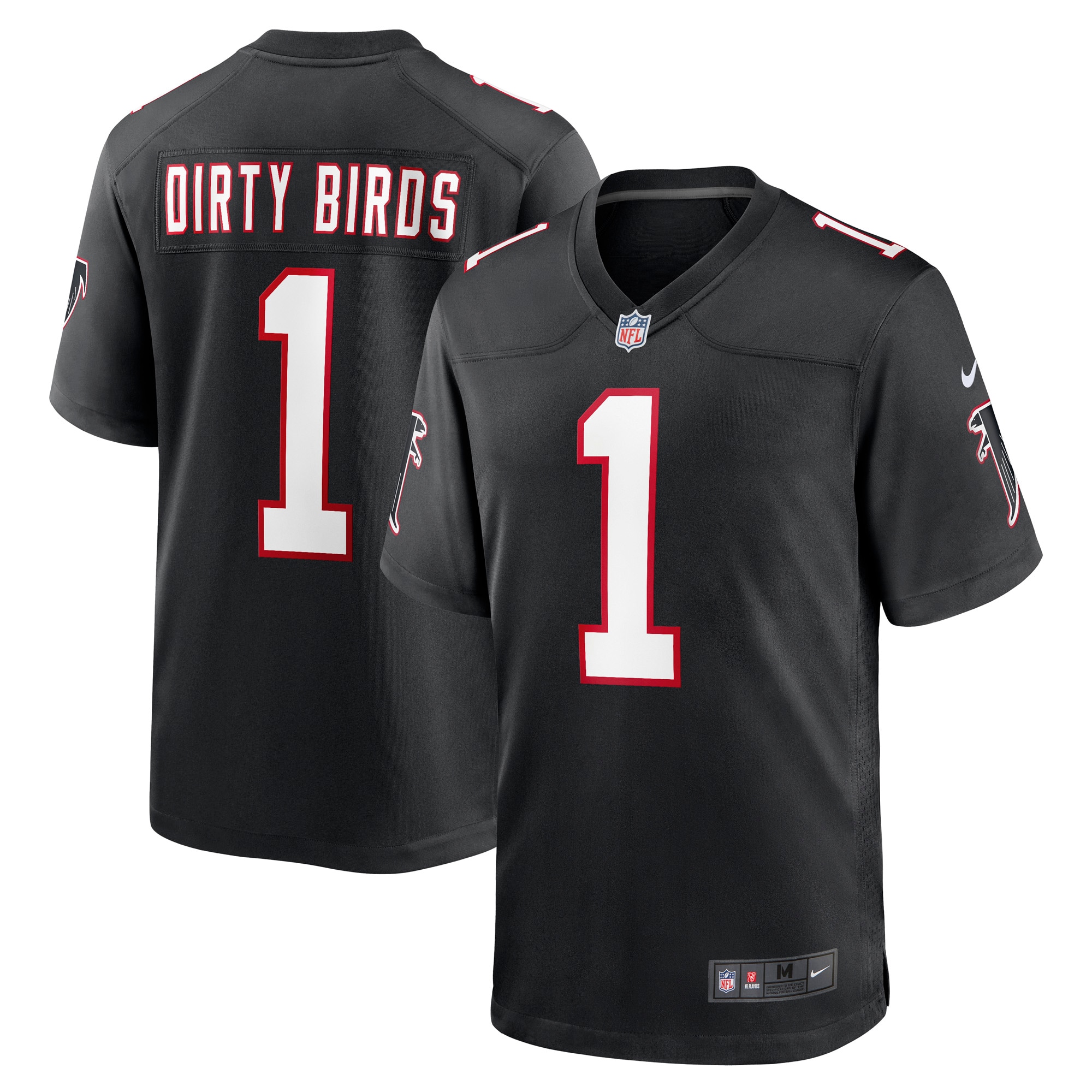 Men's Atlanta Falcons Dirty Birds Black Throwback Game Jersey JS2387 nicesnker