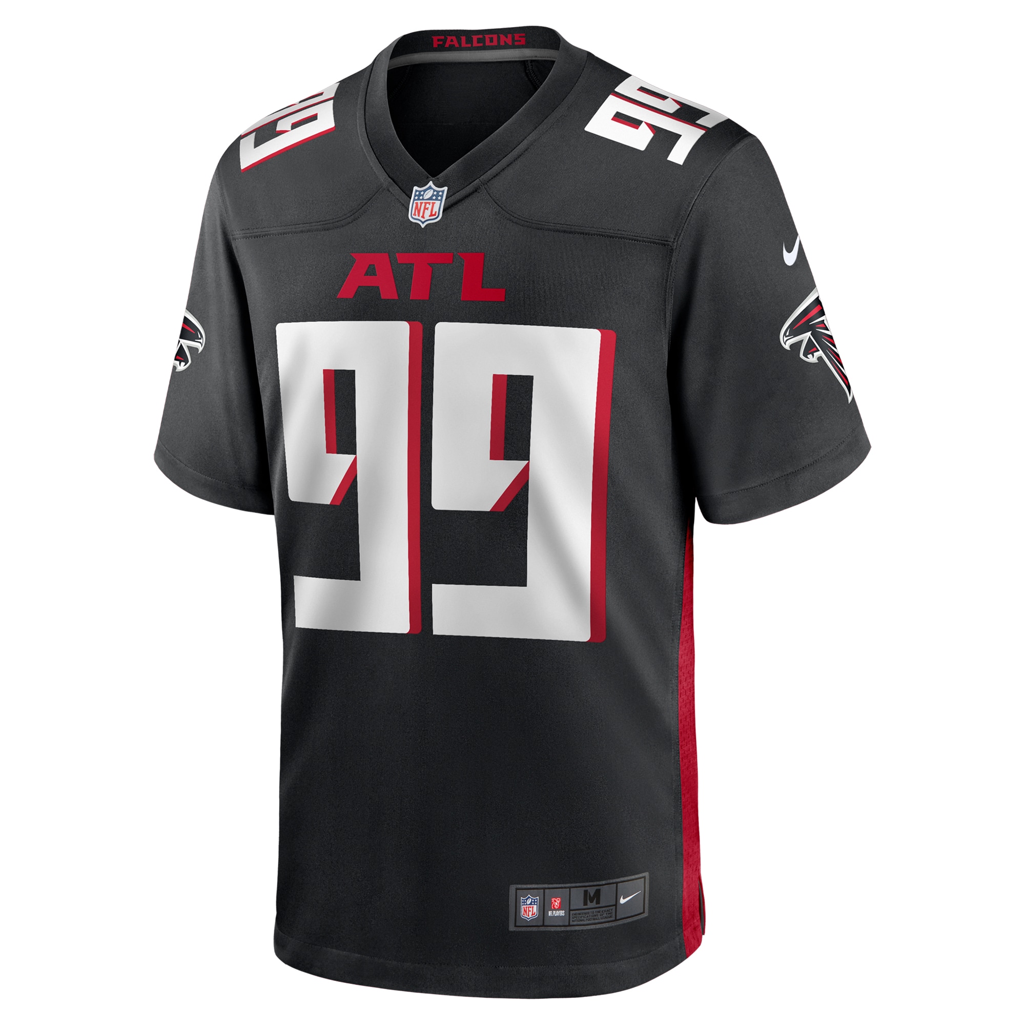 Alternative view of Men's Atlanta Falcons Eddie Goldman Black Team Game Jersey JS5203 nicesnker