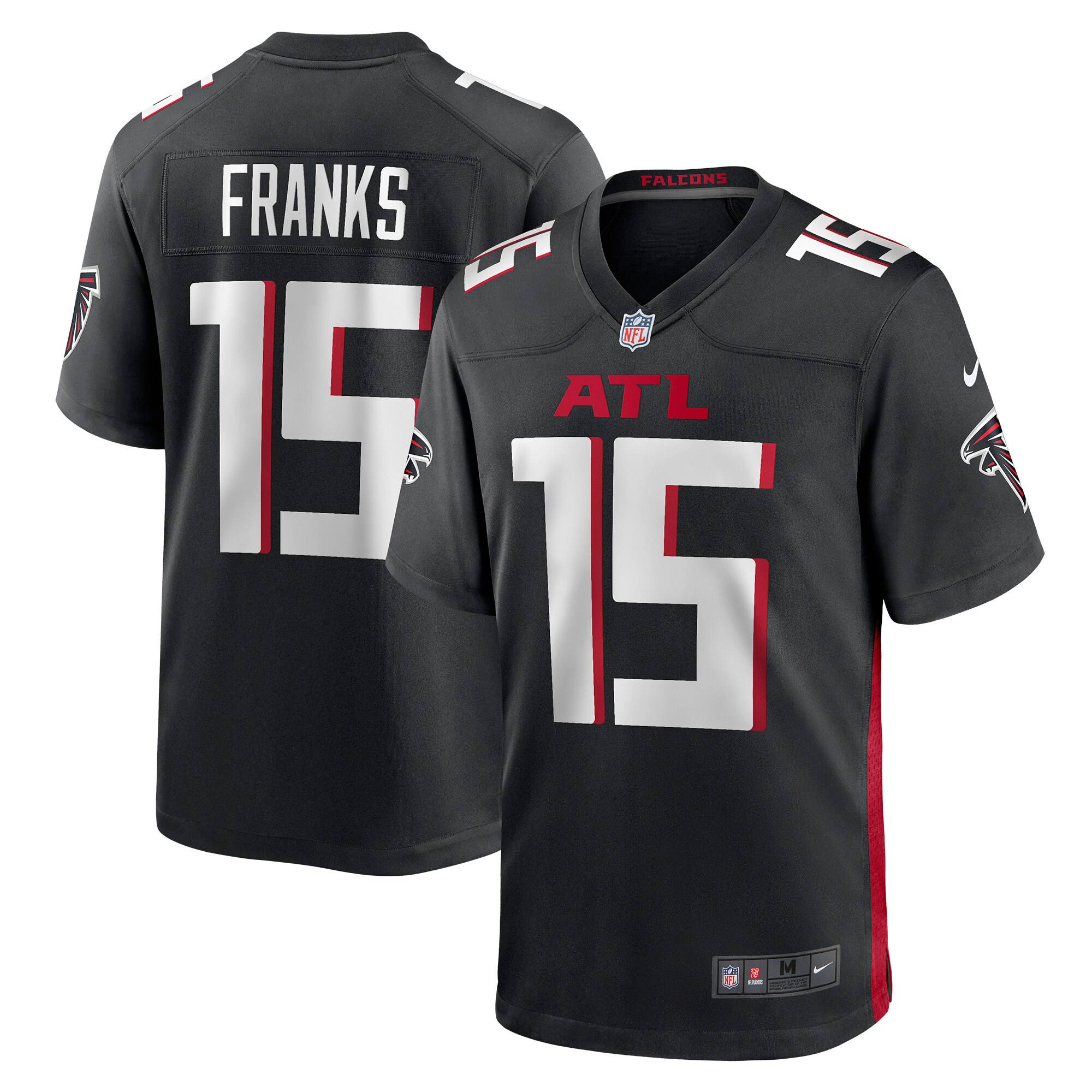 Men's Atlanta Falcons Feleipe Franks Black Game Jersey JS5624 nicesnker