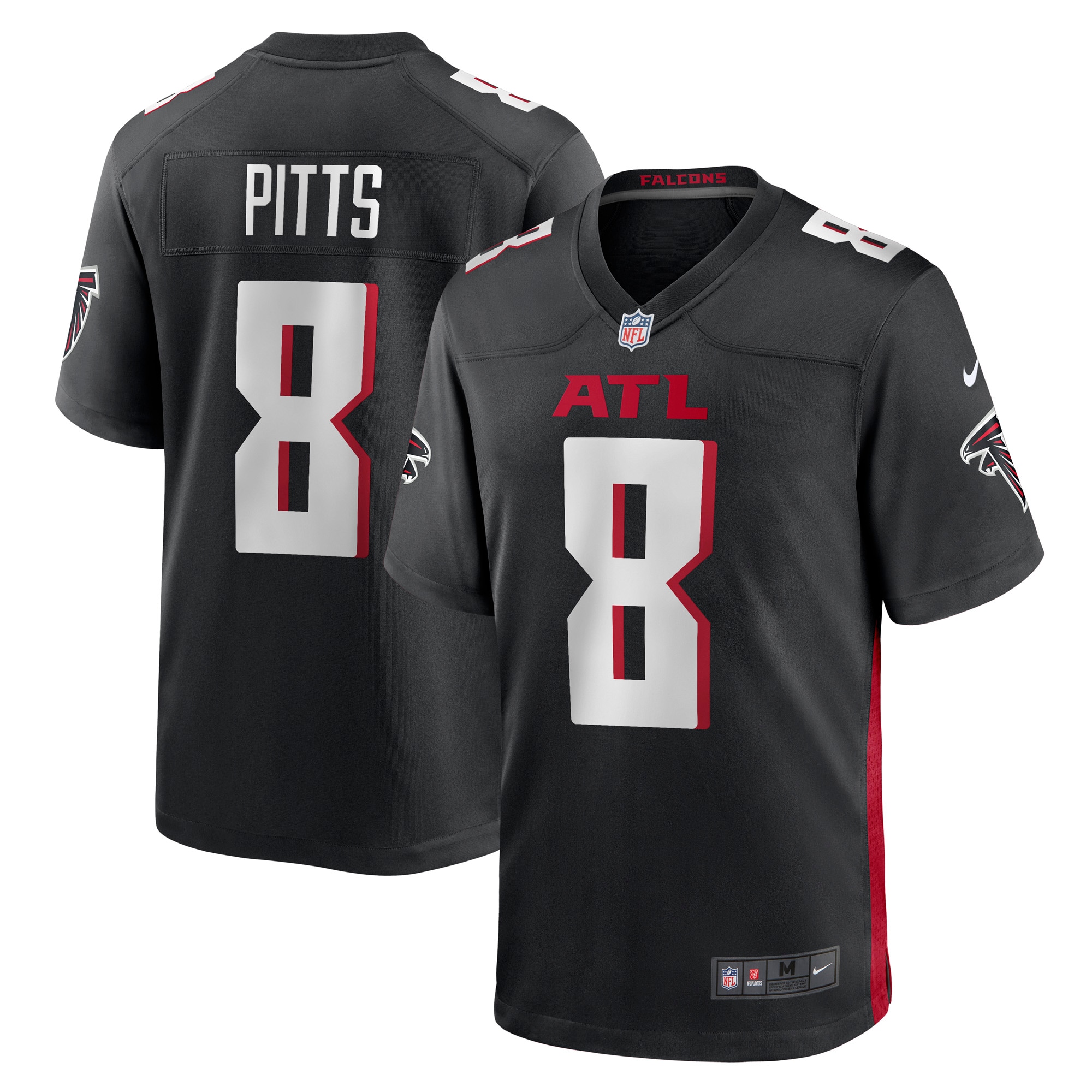 Men's Atlanta Falcons Kyle Pitts Black Game Jersey JS9080 nicesnker