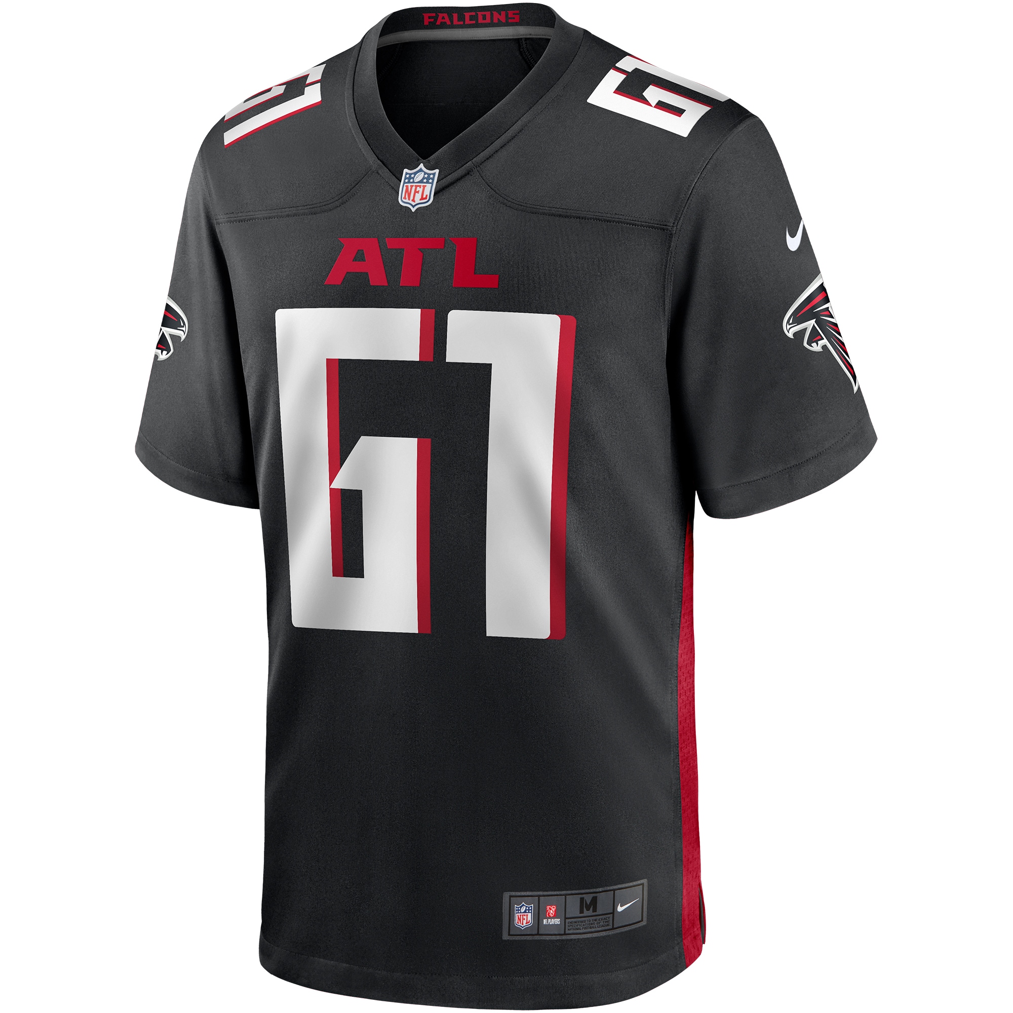 Alternative view of Men's Atlanta Falcons Matt Hennessy Black Player Game Jersey JS2335 nicesnker