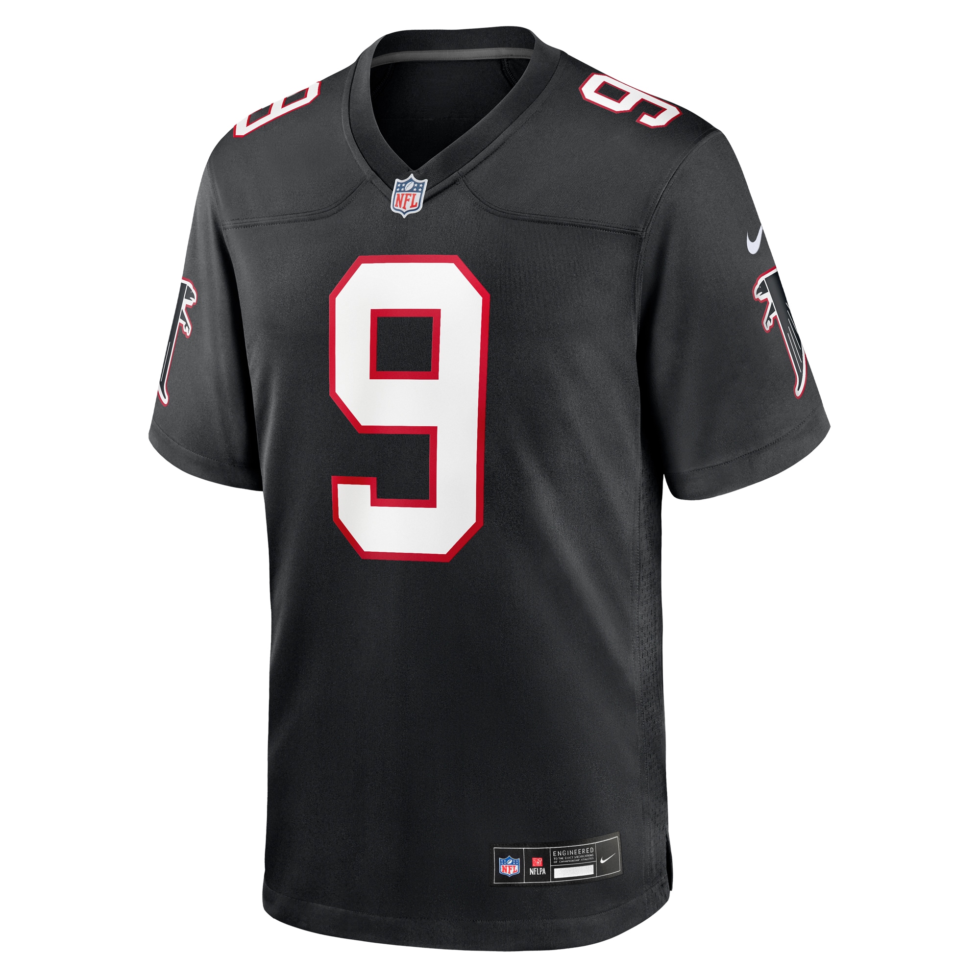 Alternative view of Men's Atlanta Falcons Michael Penix Jr. Black Throwback Game Jersey JS1789 nicesnker