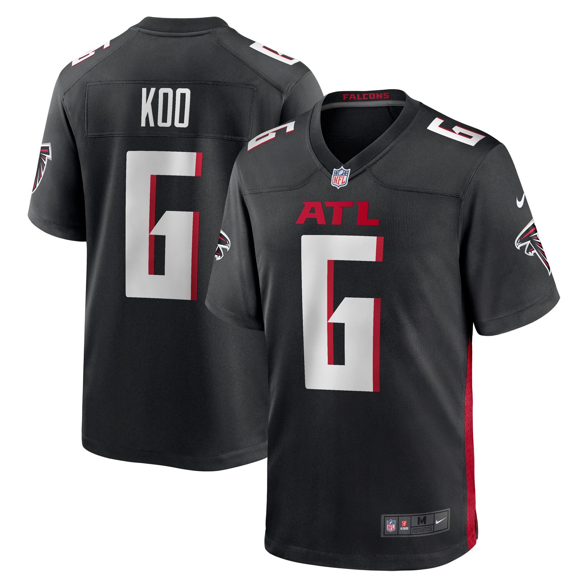 Men's Atlanta Falcons Younghoe Koo Black Team Game Jersey JS2564 nicesnker