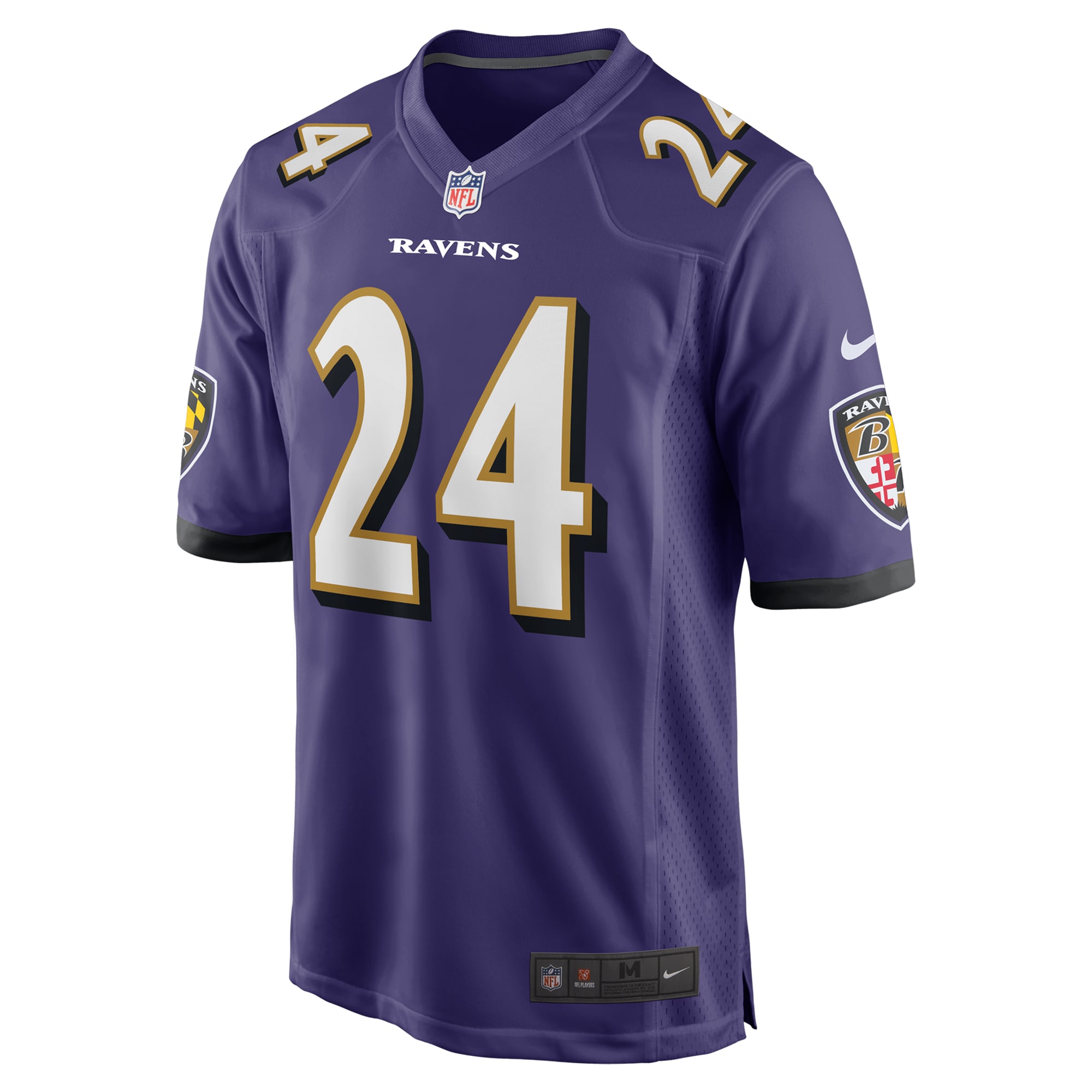 Alternative view of Men's Baltimore Ravens Beau Brade Purple Team Game Jersey JS5793 nicesnker