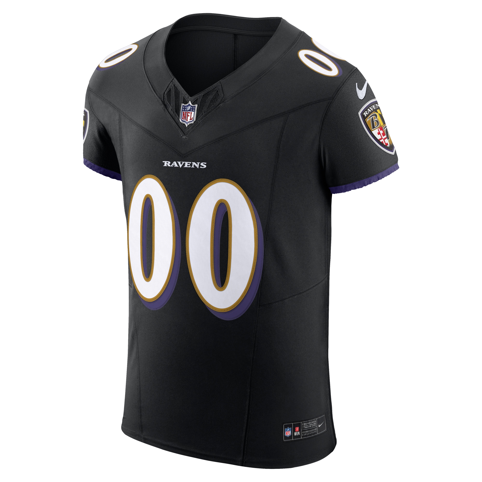 Alternative view of Men's Baltimore Ravens Black Vapor F.U.S.E. Elite Custom Jersey JS5184 nicesnker