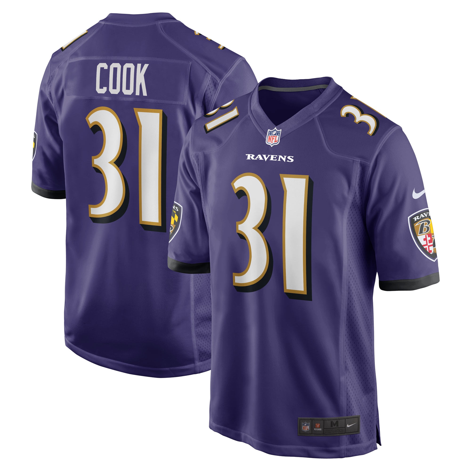 Men's Baltimore Ravens Dalvin Cook Purple Game Jersey JS5597 nicesnker