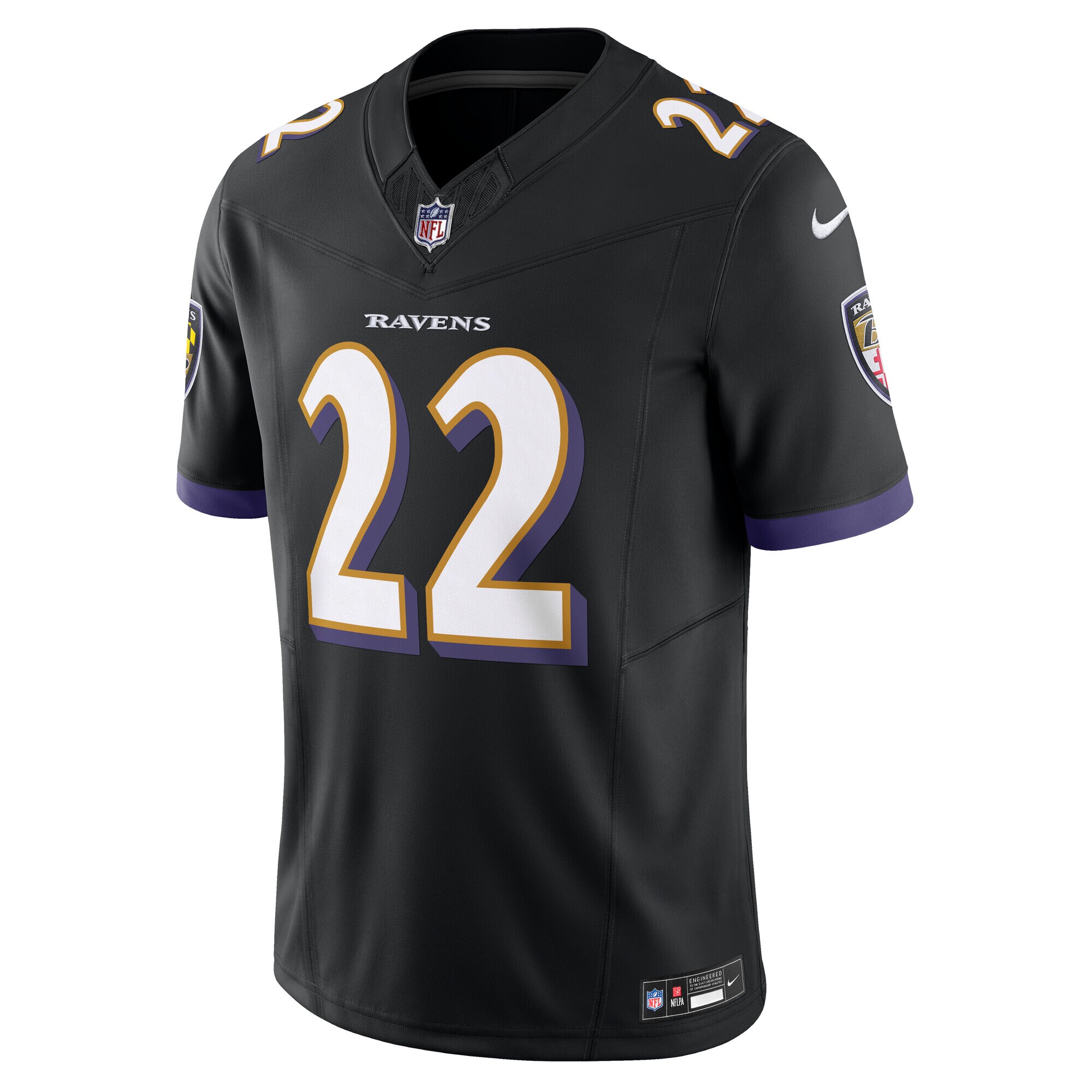 Alternative view of Men's Baltimore Ravens Derrick Henry Black Vapor F.U.S.E. Limited Jersey JS7926 nicesnker