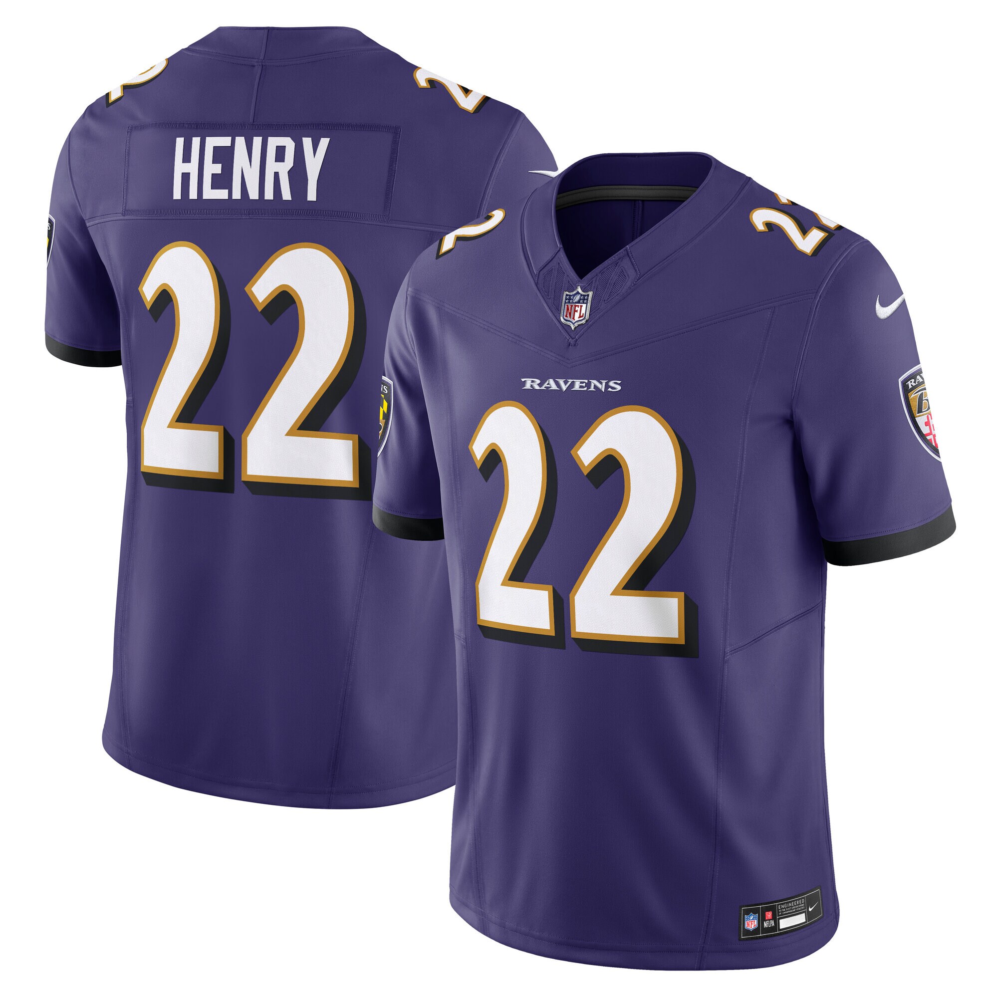 Men's Baltimore Ravens Derrick Henry Purple Vapor F.U.S.E. Limited Jersey JS4989 nicesnker