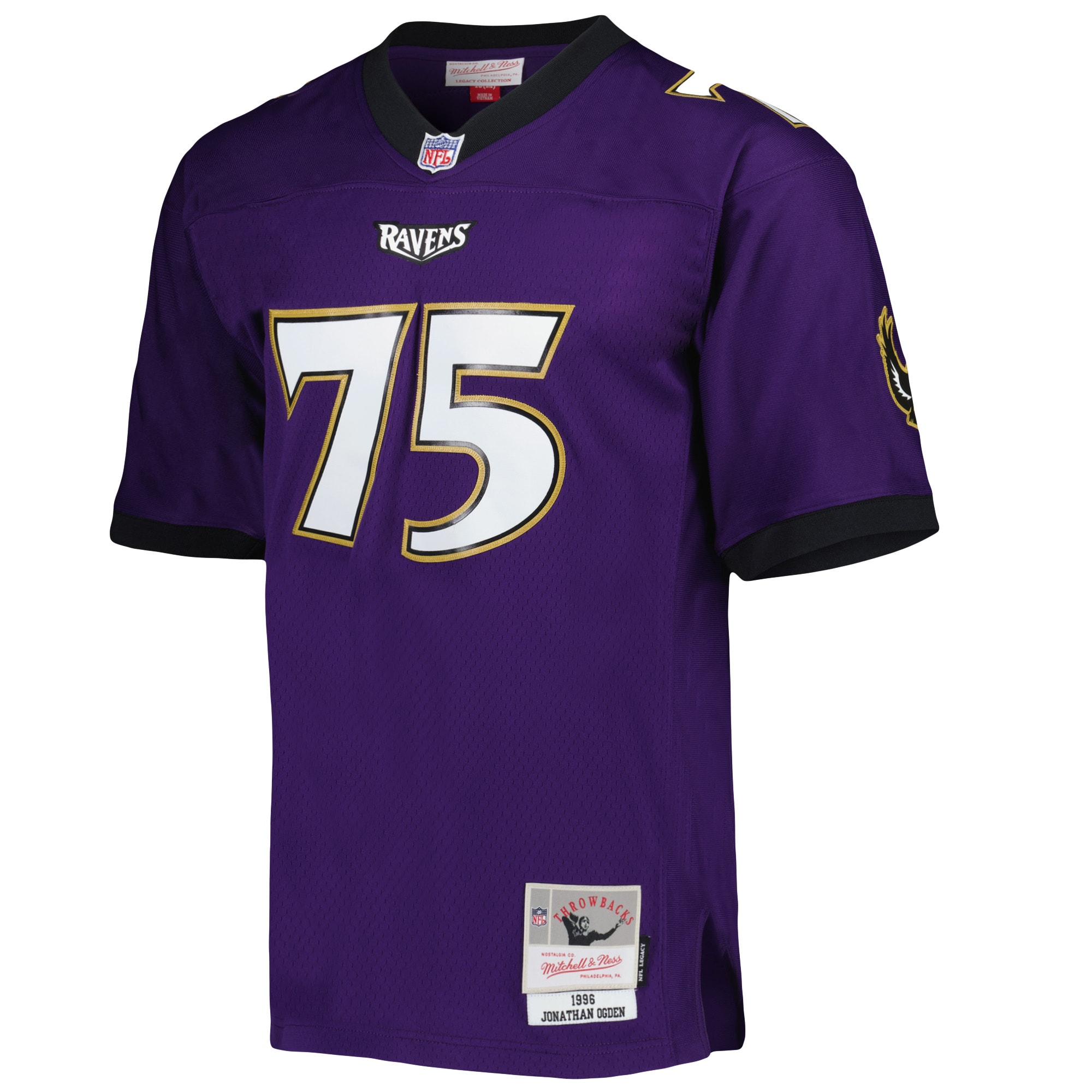 Alternative view of Men's Baltimore Ravens Jonathan Ogden Mitchell & Ness Purple Legacy Jersey JS5566 nicesnker