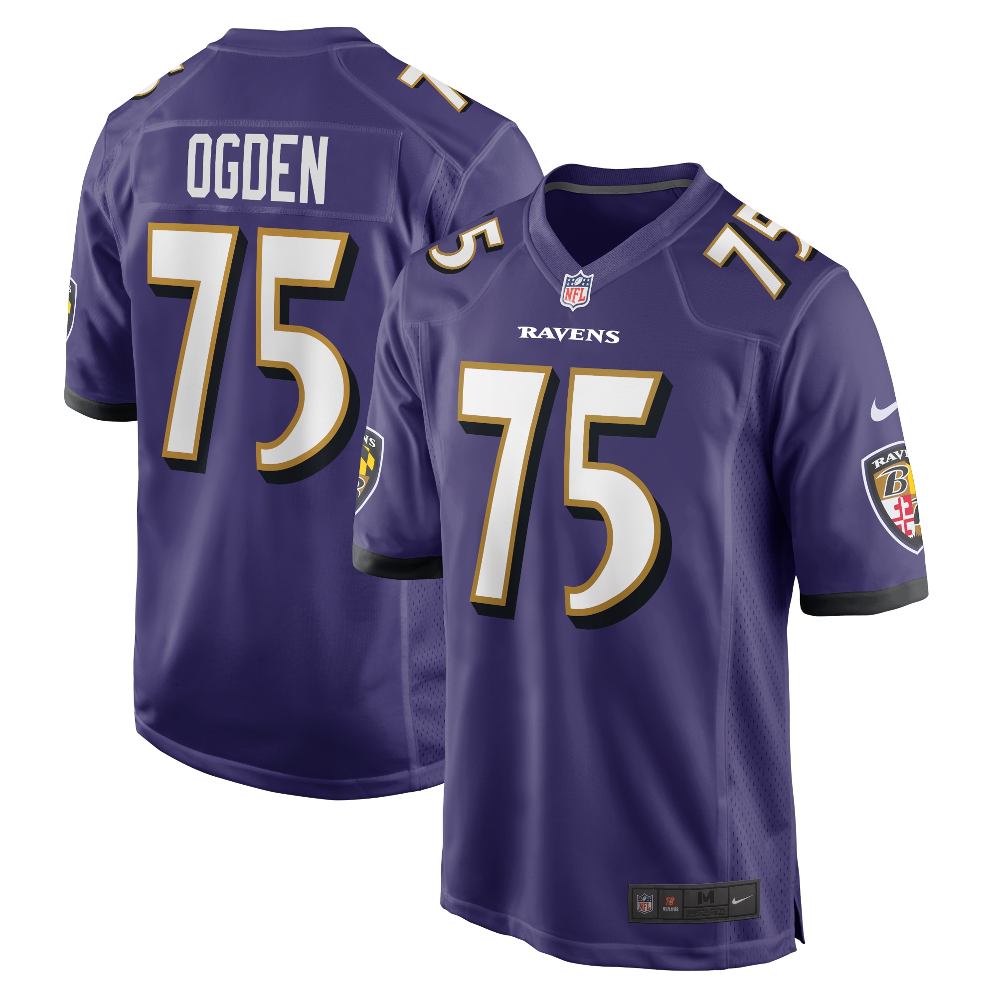 Men's Baltimore Ravens Jonathan Ogden Purple Retired Player Game Jersey JS5898 nicesnker