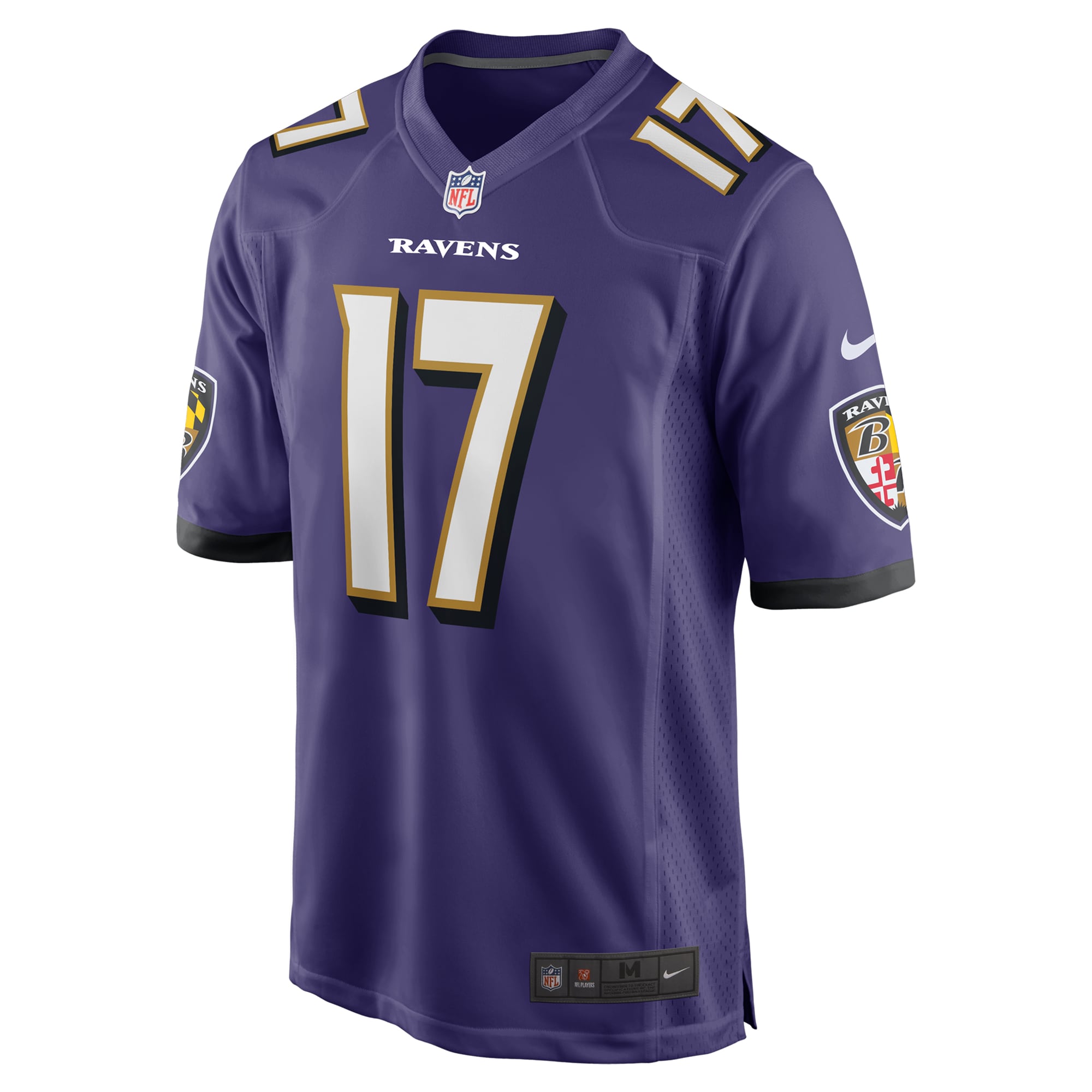 Alternative view of Men's Baltimore Ravens Josh Johnson Purple Team Game Jersey JS3527 nicesnker