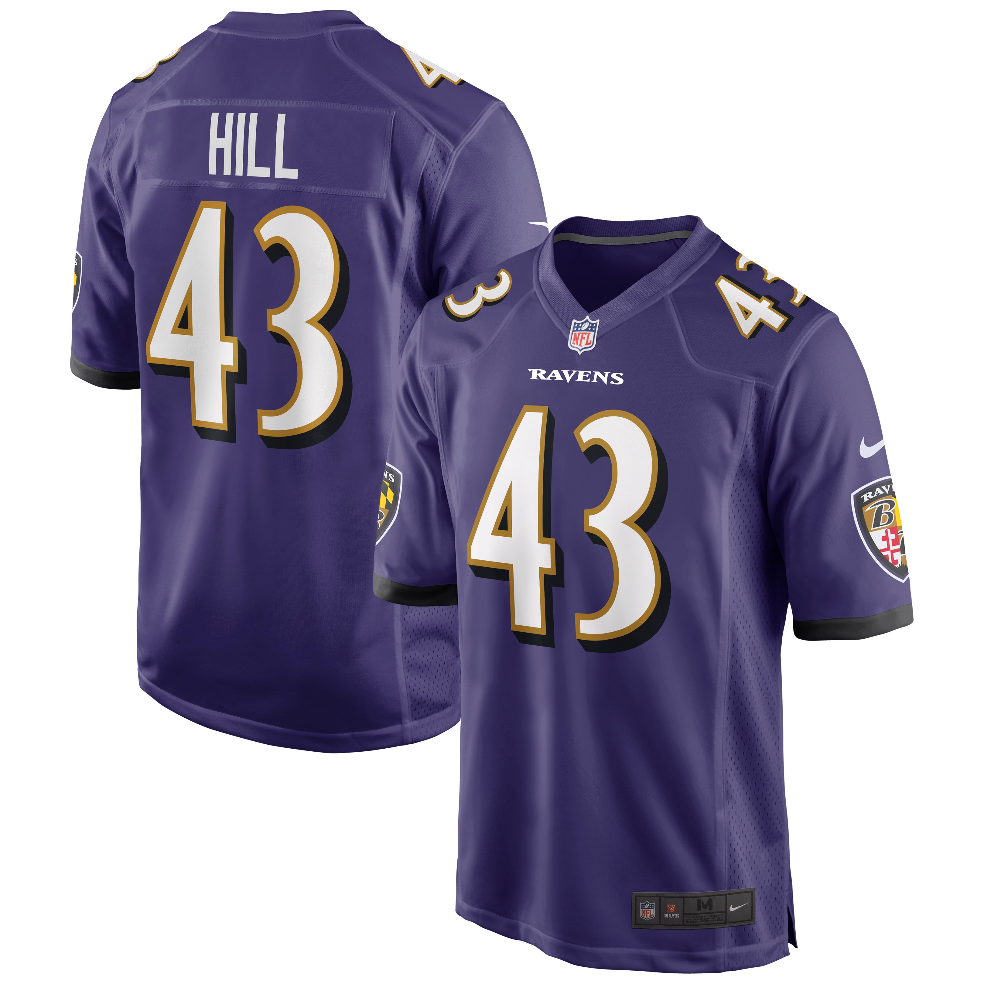 Men's Baltimore Ravens Justice Hill Purple Game Jersey JS2396 nicesnker