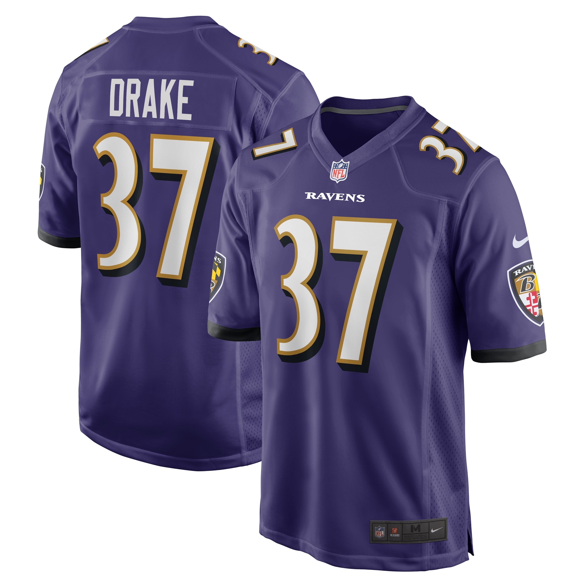 Men's Baltimore Ravens Kenyan Drake Purple Game Jersey JS4542 nicesnker