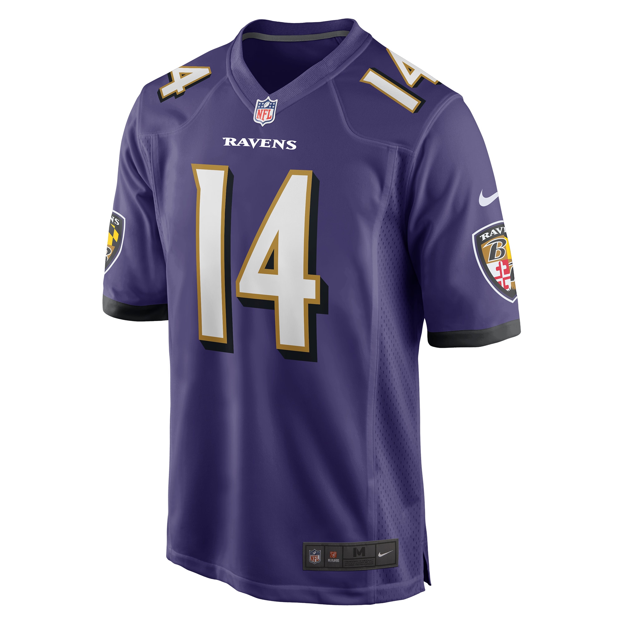 Alternative view of Men's Baltimore Ravens Kyle Hamilton Purple Player Game Jersey JS1315 nicesnker