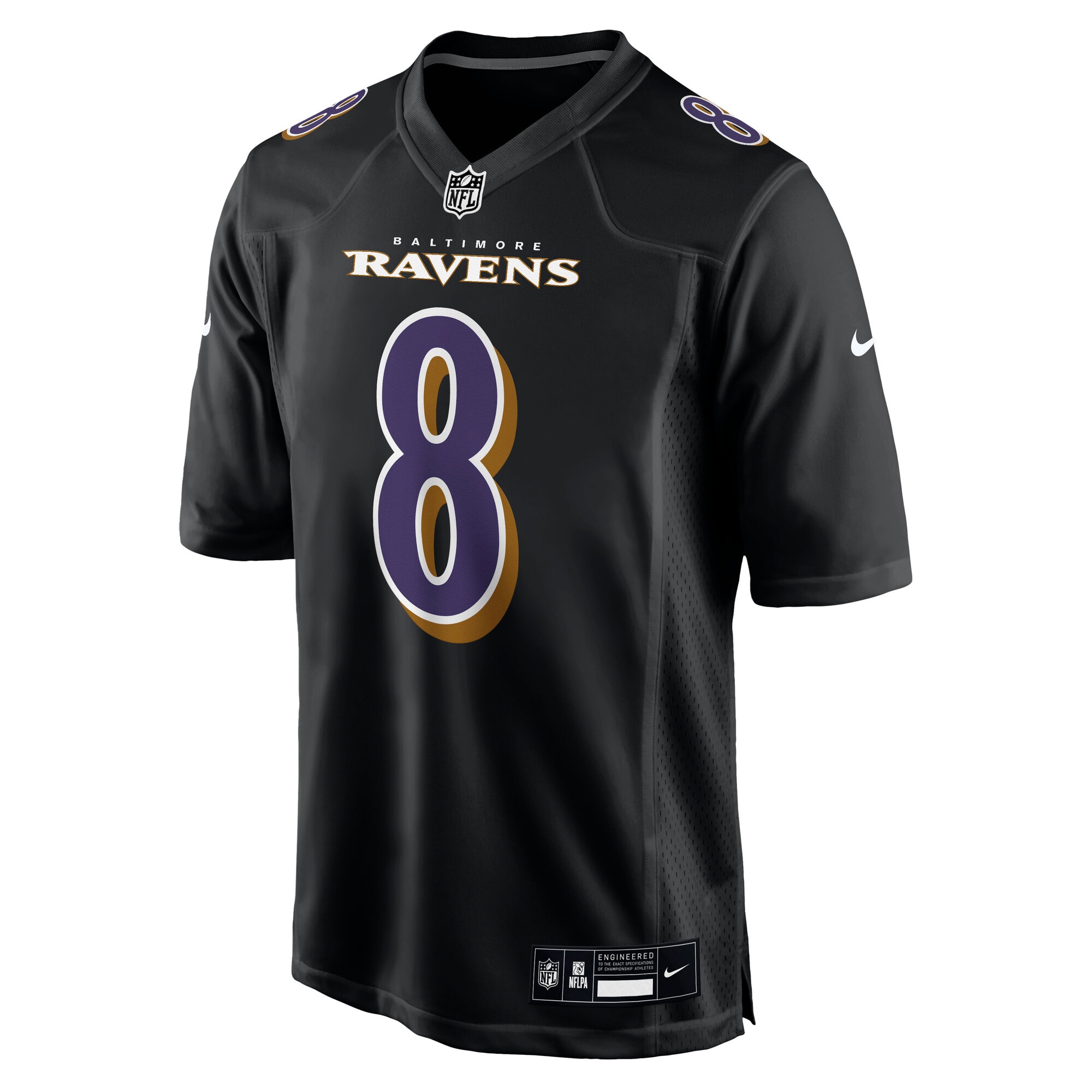 Alternative view of Men's Baltimore Ravens Lamar Jackson Carbon Black Fashion Jersey JS6607 nicesnker