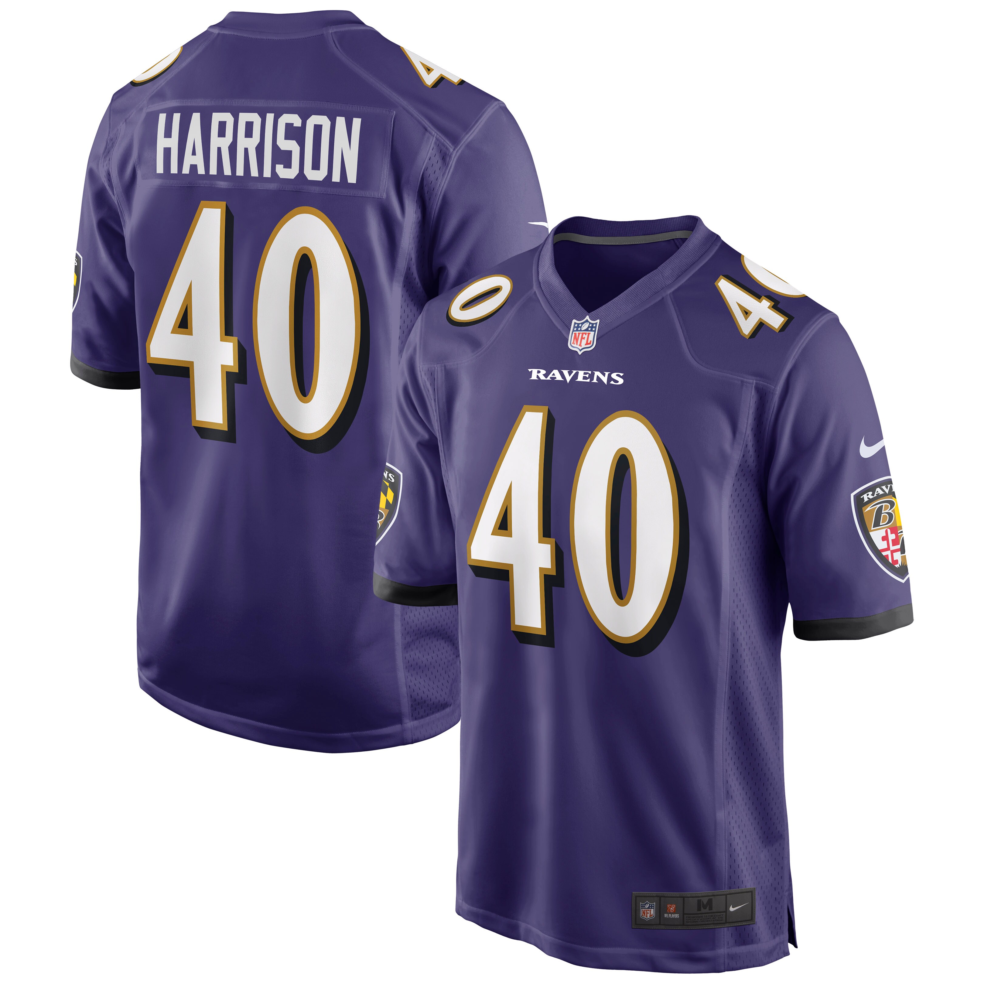 Men's Baltimore Ravens Malik Harrison Purple Game Jersey JS3470 nicesnker