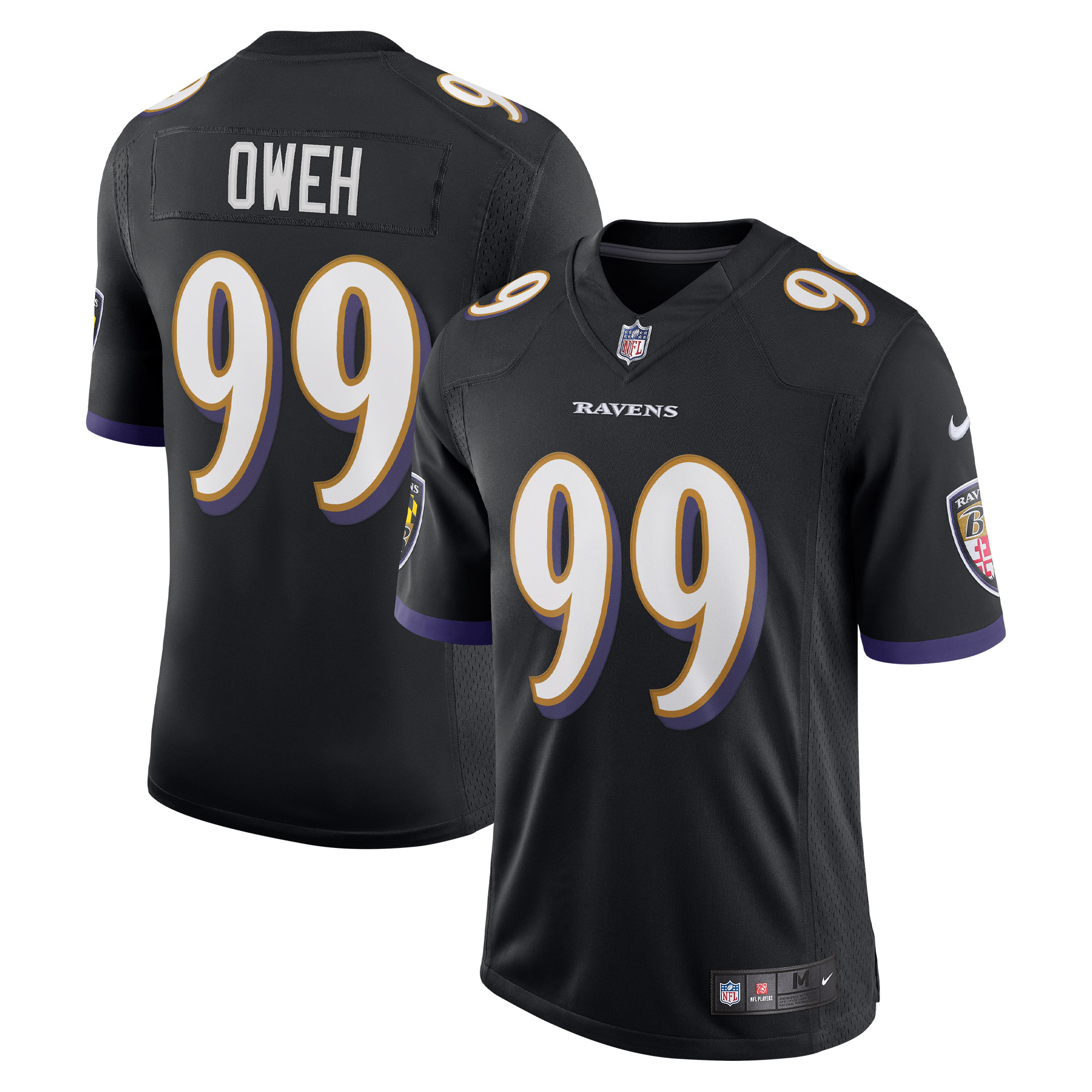 Men's Baltimore Ravens Odafe Oweh Black Vapor Limited Jersey JS5343 nicesnker