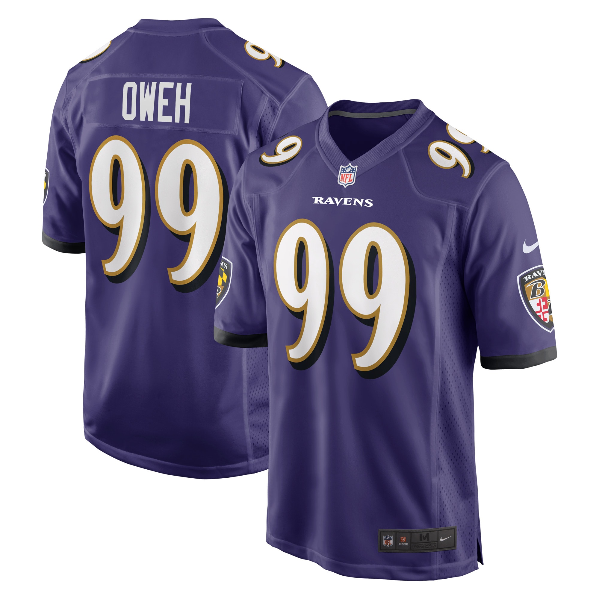 Men's Baltimore Ravens Odafe Oweh Purple Game Jersey JS3865 nicesnker