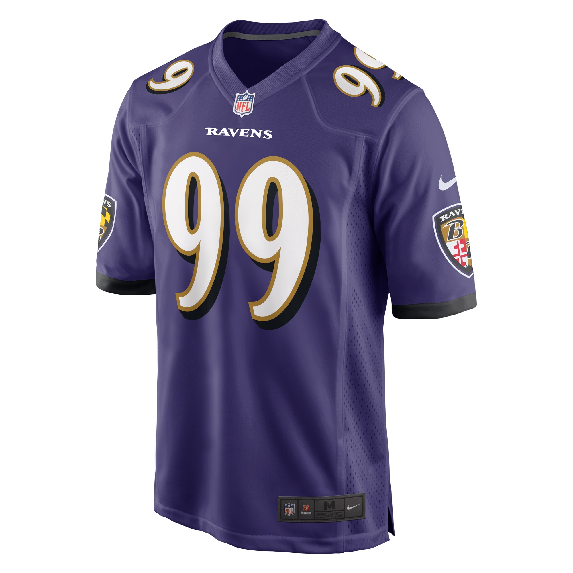 Alternative view of Men's Baltimore Ravens Odafe Oweh Purple Game Jersey JS3865 nicesnker