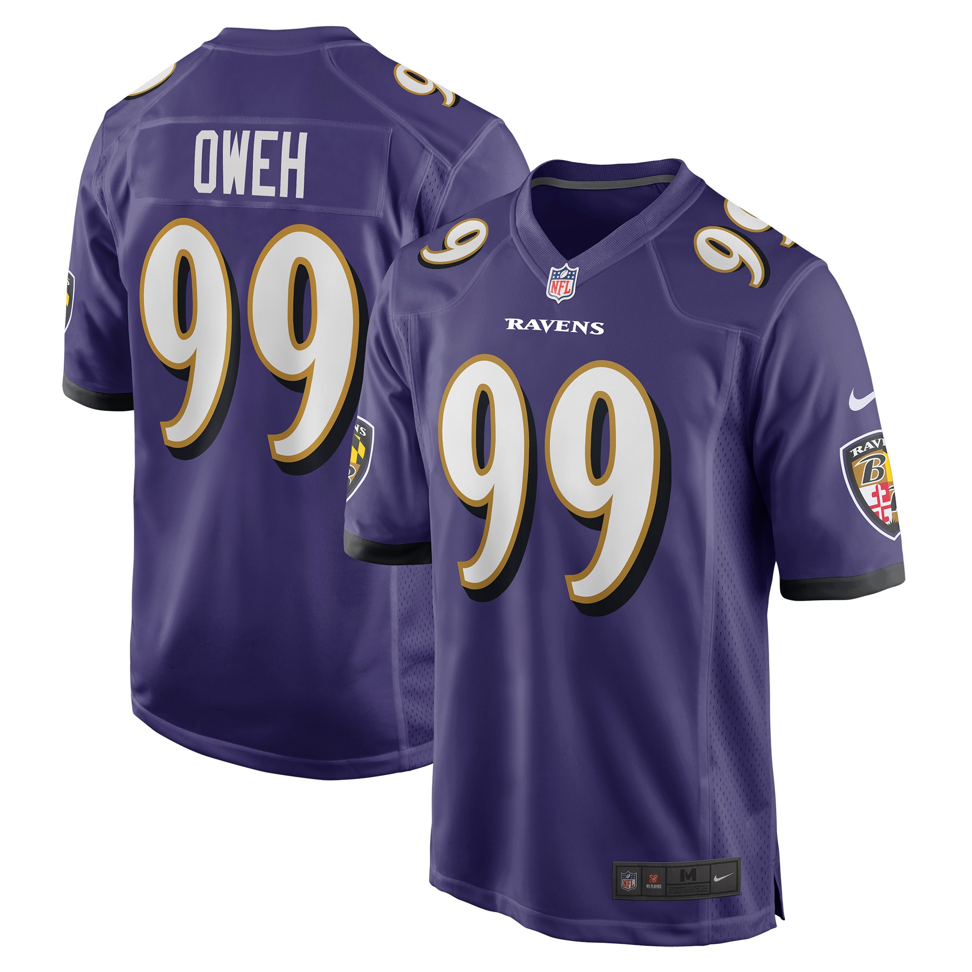 Men's Baltimore Ravens Odafe Oweh Purple Game Player Jersey JS5277 nicesnker