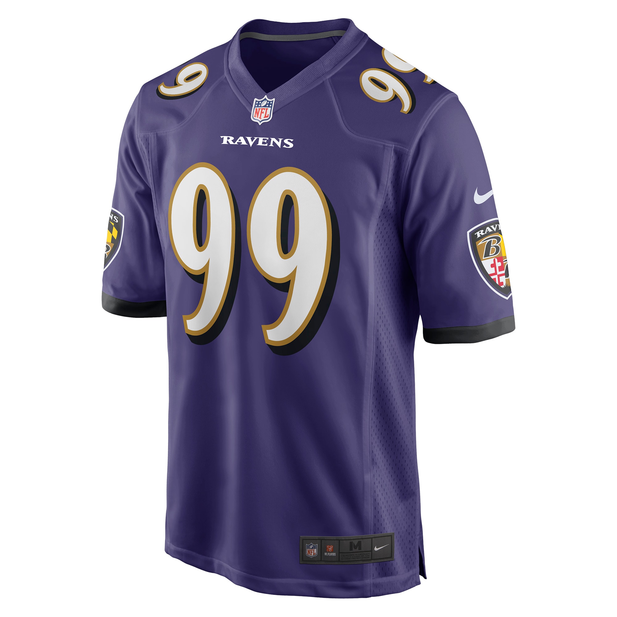 Alternative view of Men's Baltimore Ravens Odafe Oweh Purple Game Player Jersey JS5277 nicesnker