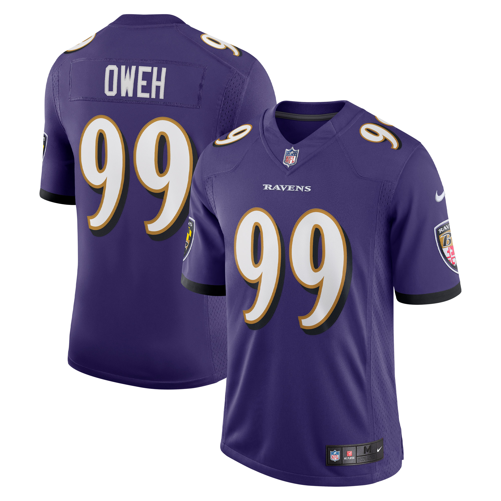Men's Baltimore Ravens Odafe Oweh Purple Vapor Limited Jersey JS3353 nicesnker