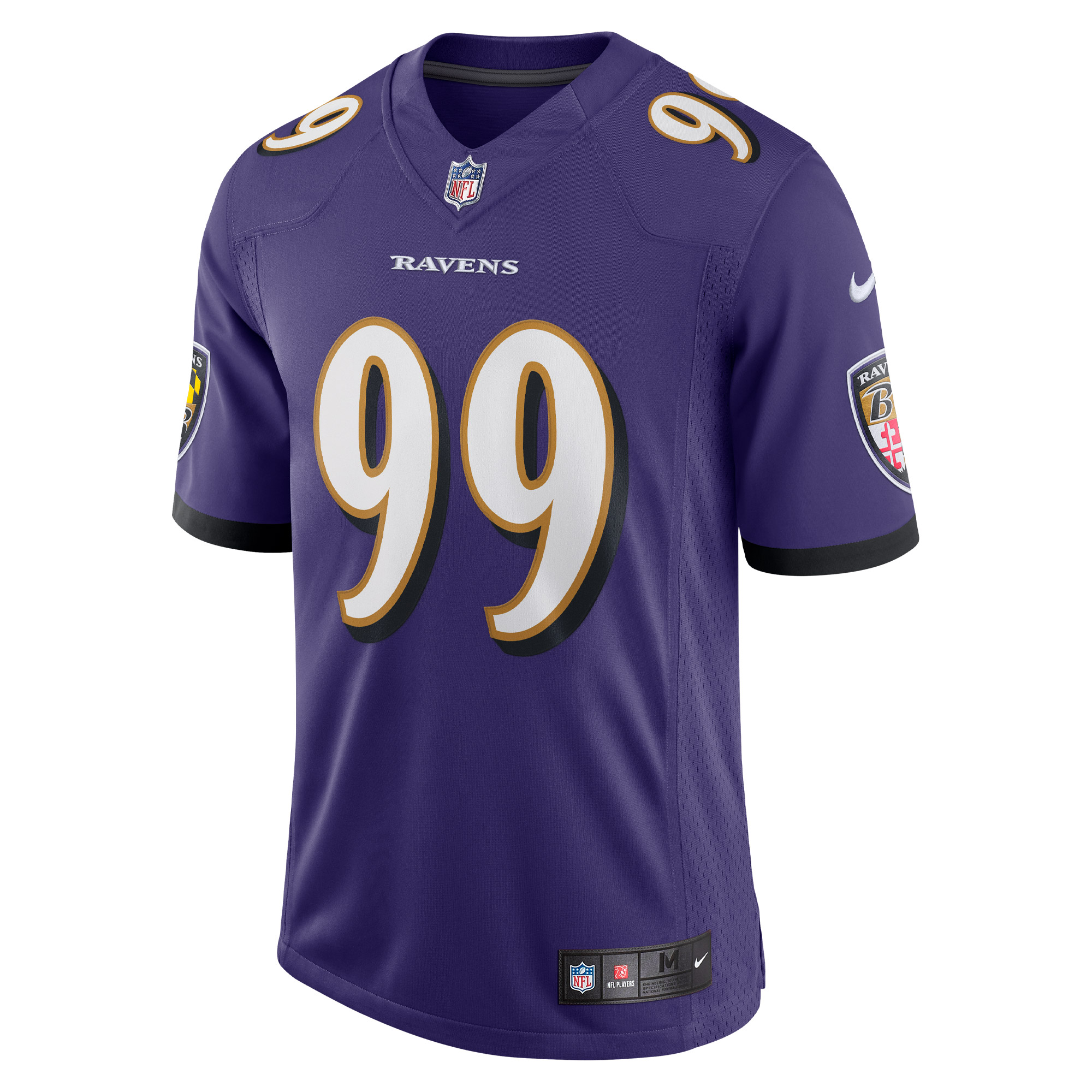 Alternative view of Men's Baltimore Ravens Odafe Oweh Purple Vapor Limited Jersey JS3353 nicesnker