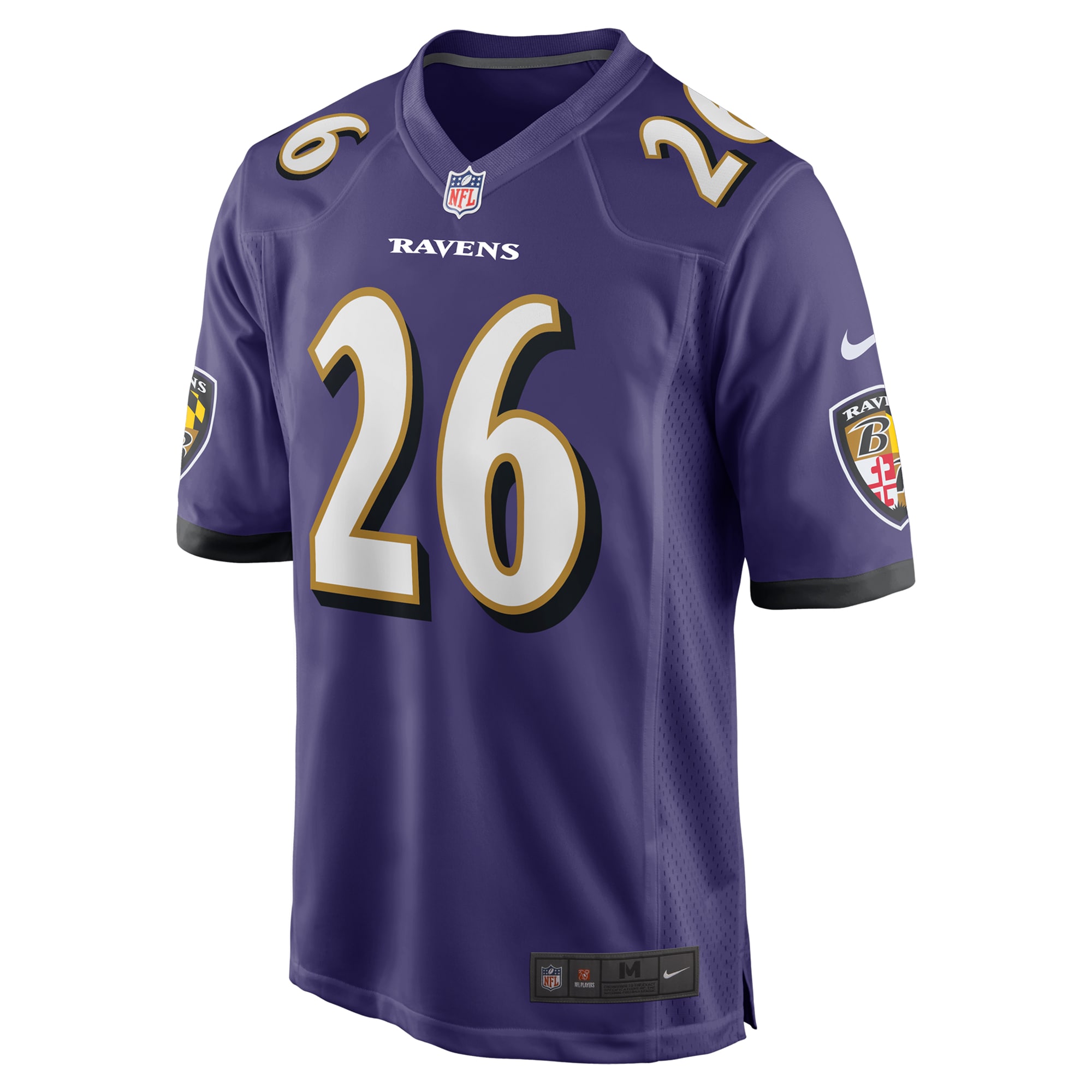 Alternative view of Men's Baltimore Ravens Rasheen Ali Purple Team Game Jersey JS3929 nicesnker