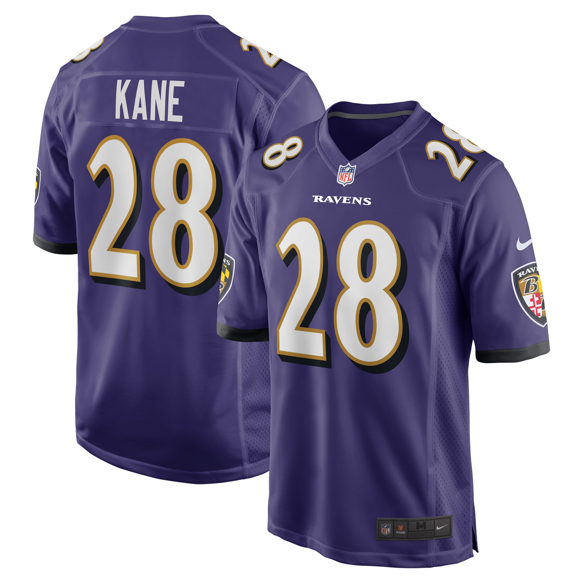 Men's Baltimore Ravens Sanoussi Kane Purple Team Game Jersey JS9623 nicesnker
