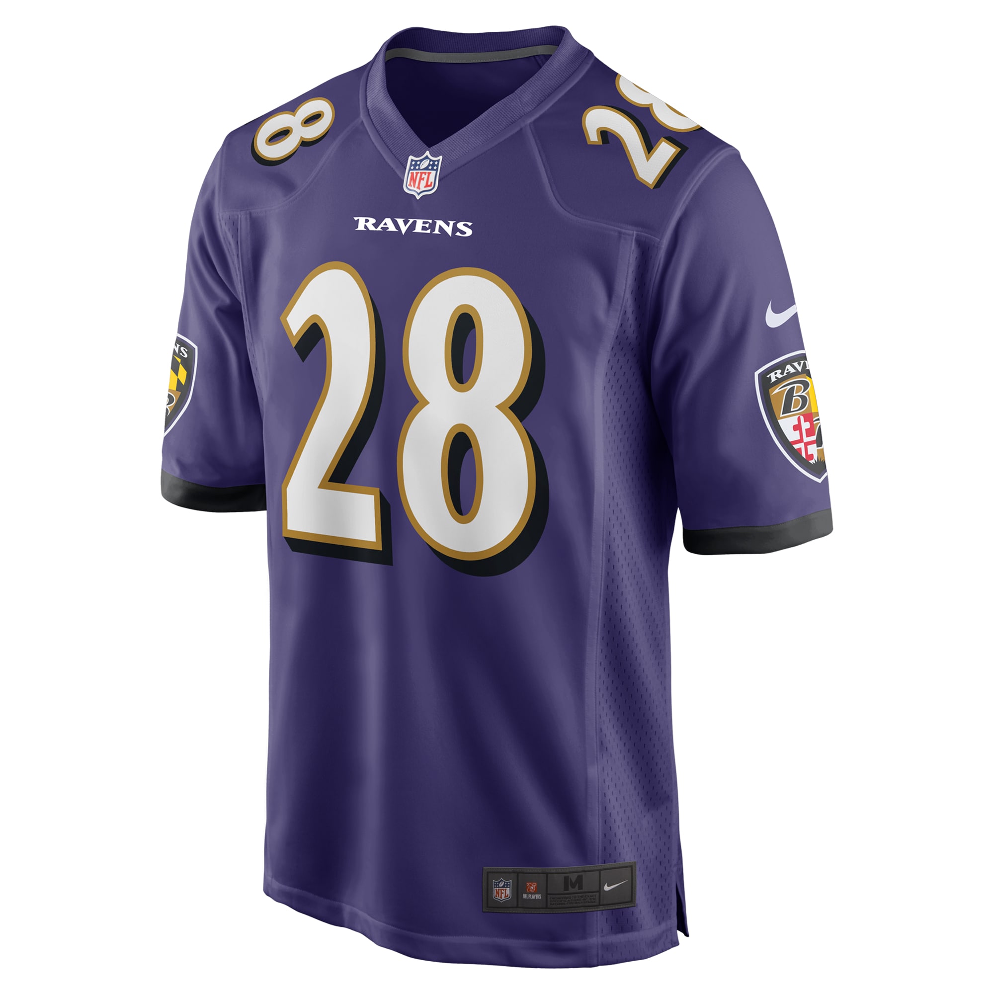 Alternative view of Men's Baltimore Ravens Sanoussi Kane Purple Team Game Jersey JS9623 nicesnker